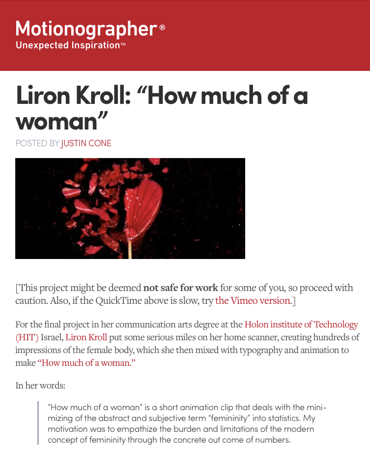 How Much of a Woman process image, 2006