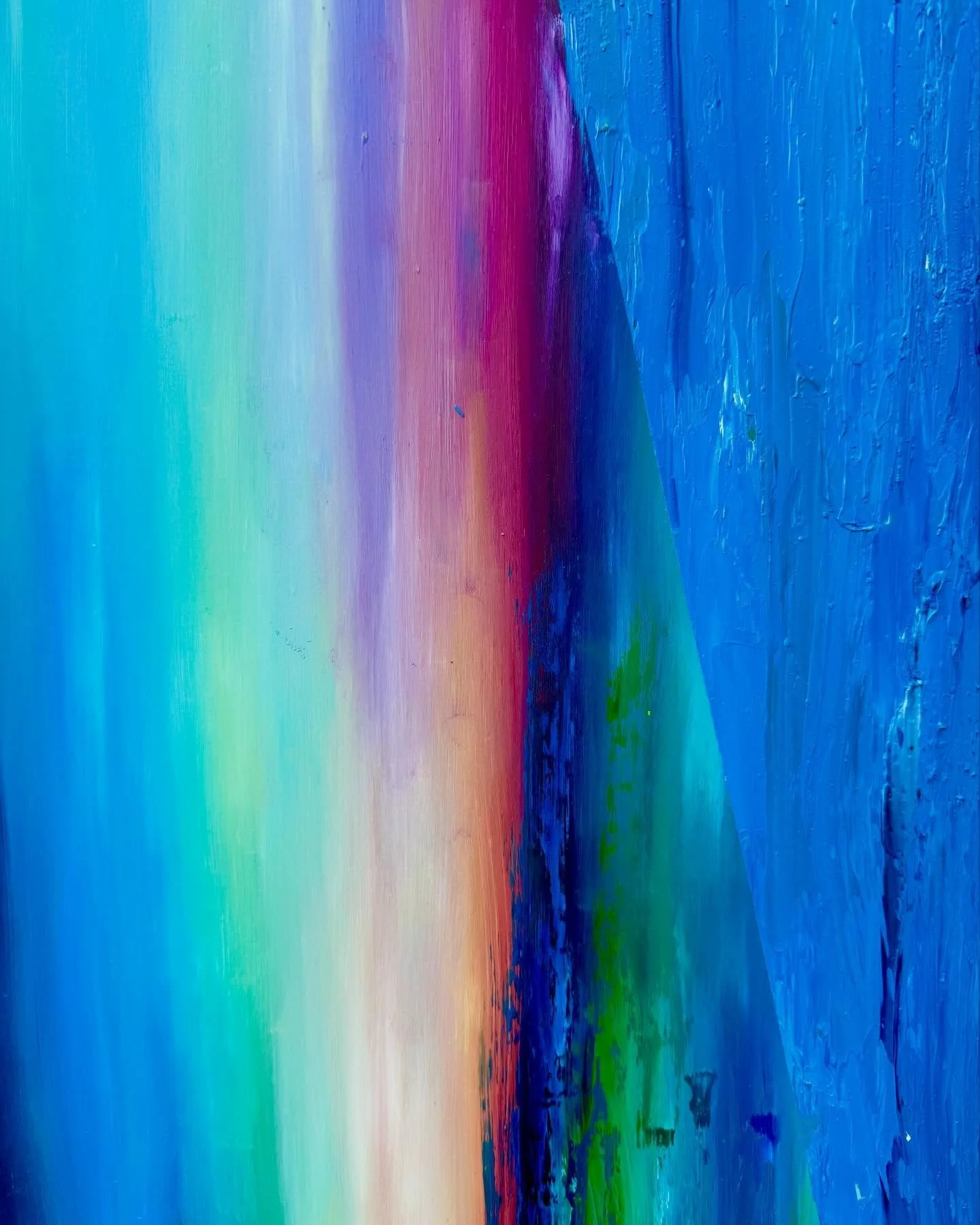 Water falling Rainbow | Oils on plywood

Playing around with different surfaces.