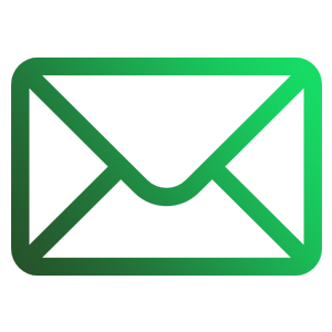 Icon of a green email envelope.