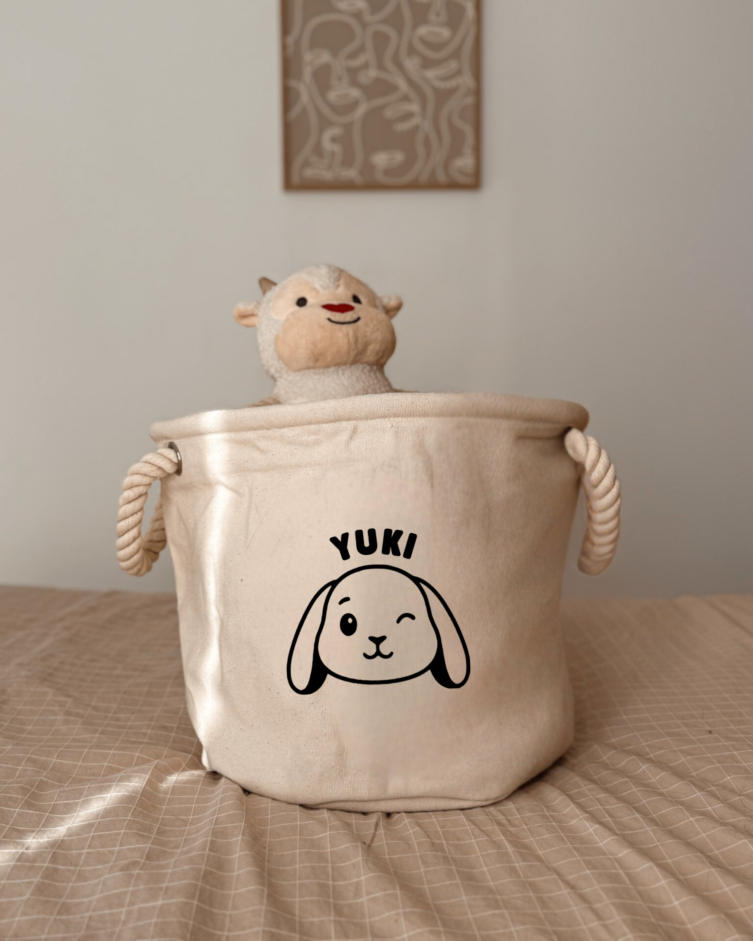 Panier à jouets ⋮ Tête de lapin