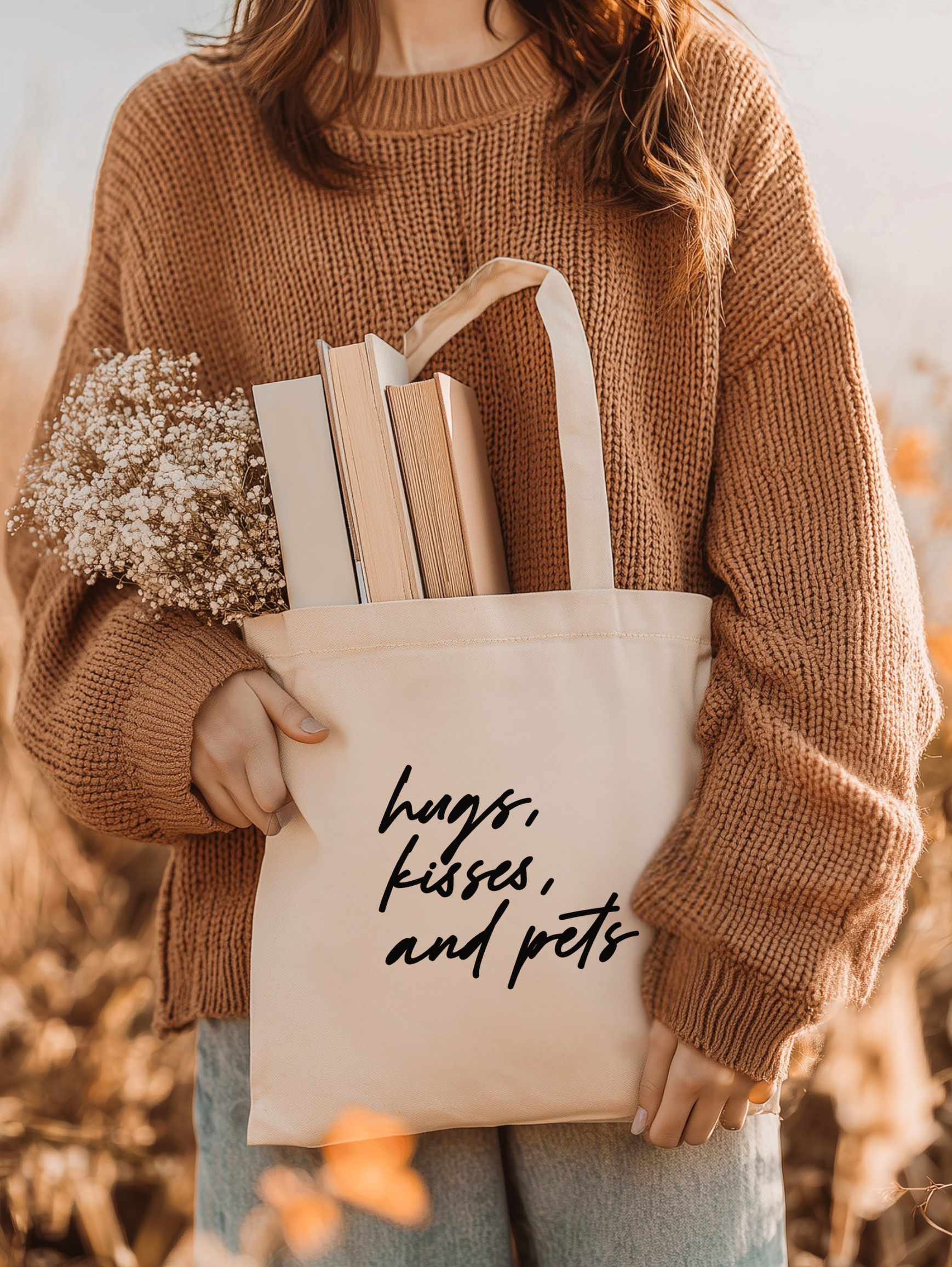 Tote bag ⋮ Hugs, kisses, and pets