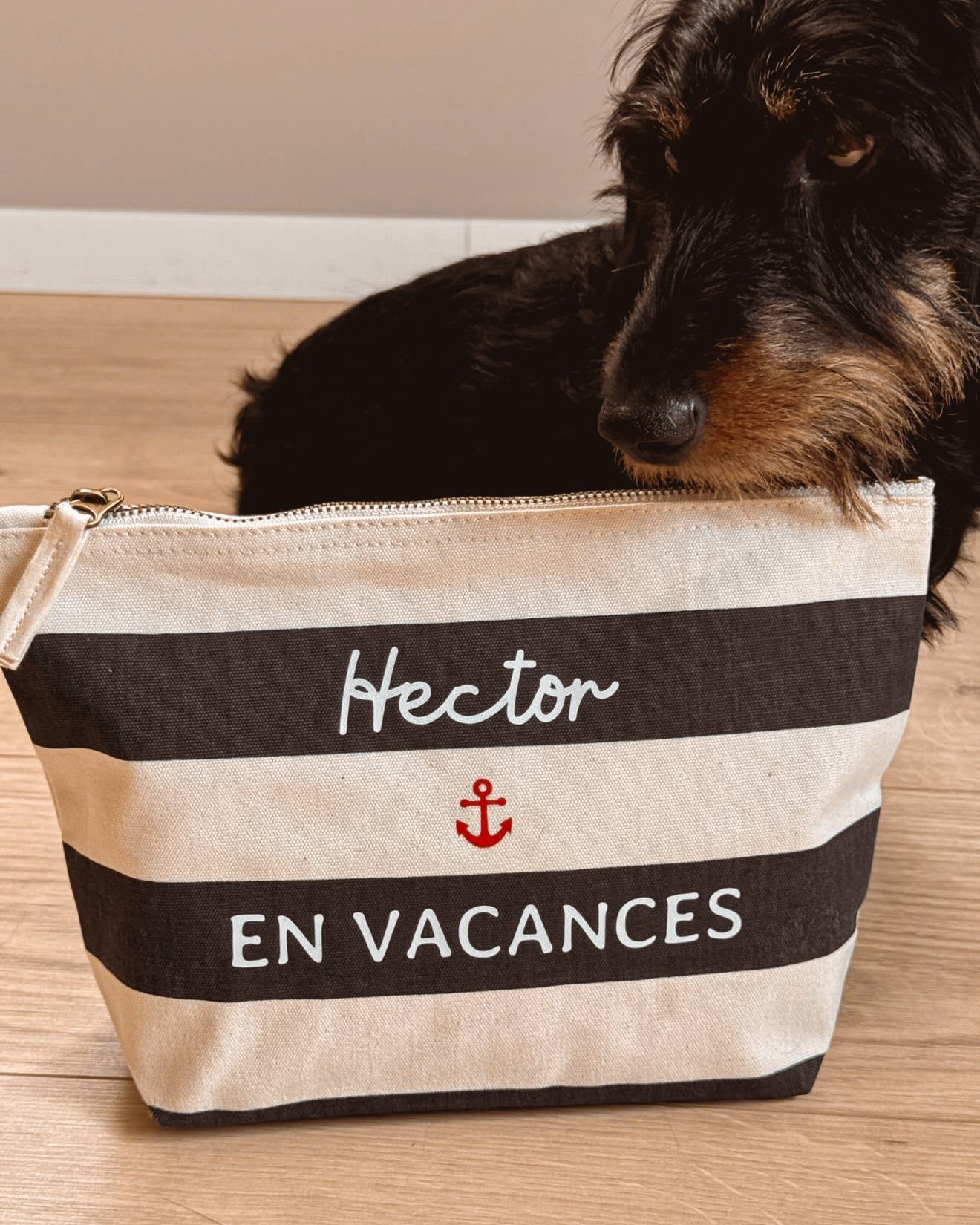 Trousse marinière personnalisée (𝘱𝘳𝘦́𝘯𝘰𝘮, 𝘪𝘤𝘰̂𝘯𝘦 & 𝘱𝘩𝘳𝘢𝘴𝘦) ⋮ En voyage