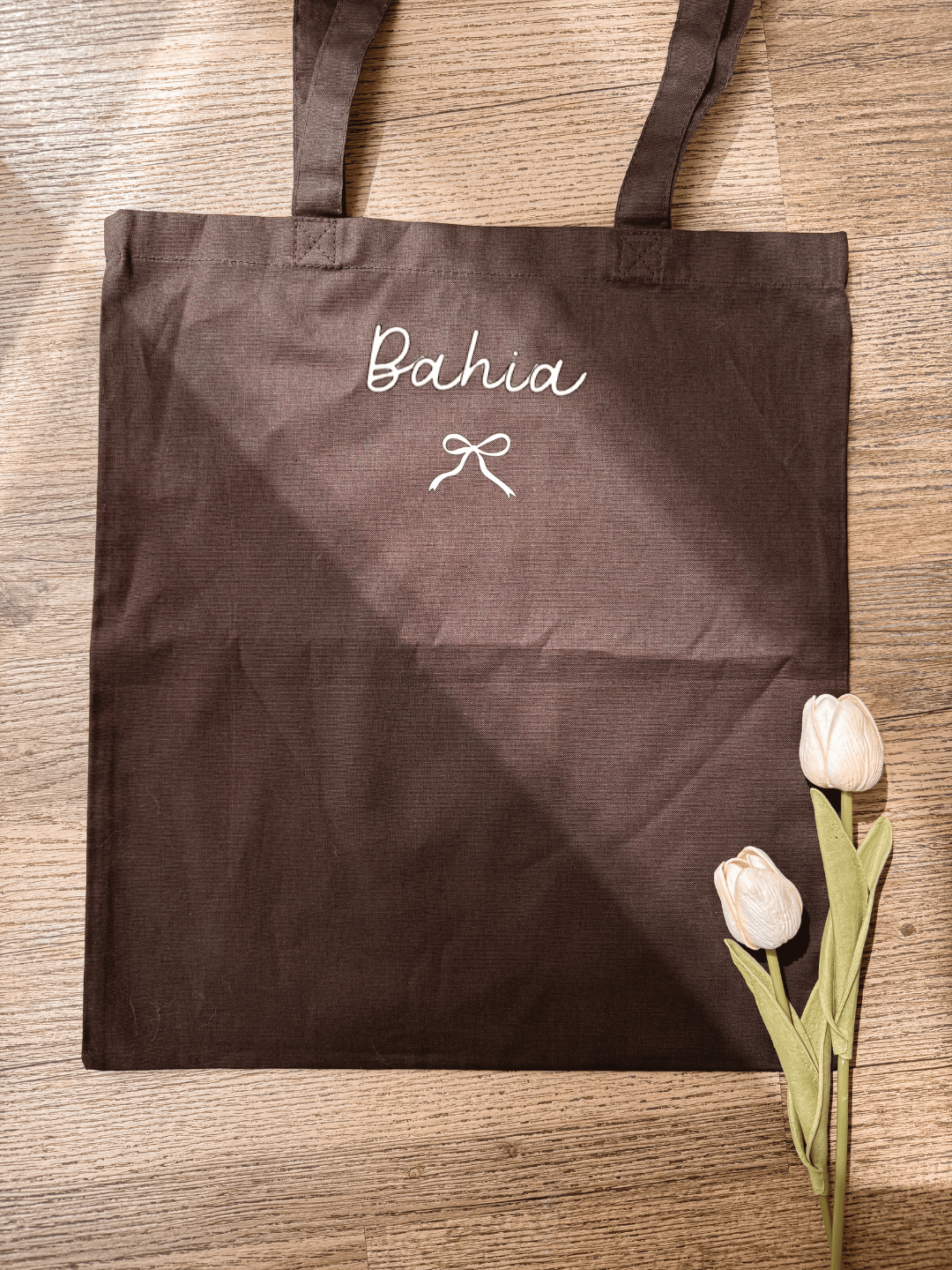 Tote bag personnalisé (𝘱𝘳𝘦́𝘯𝘰𝘮) ⋮ Petit nœud