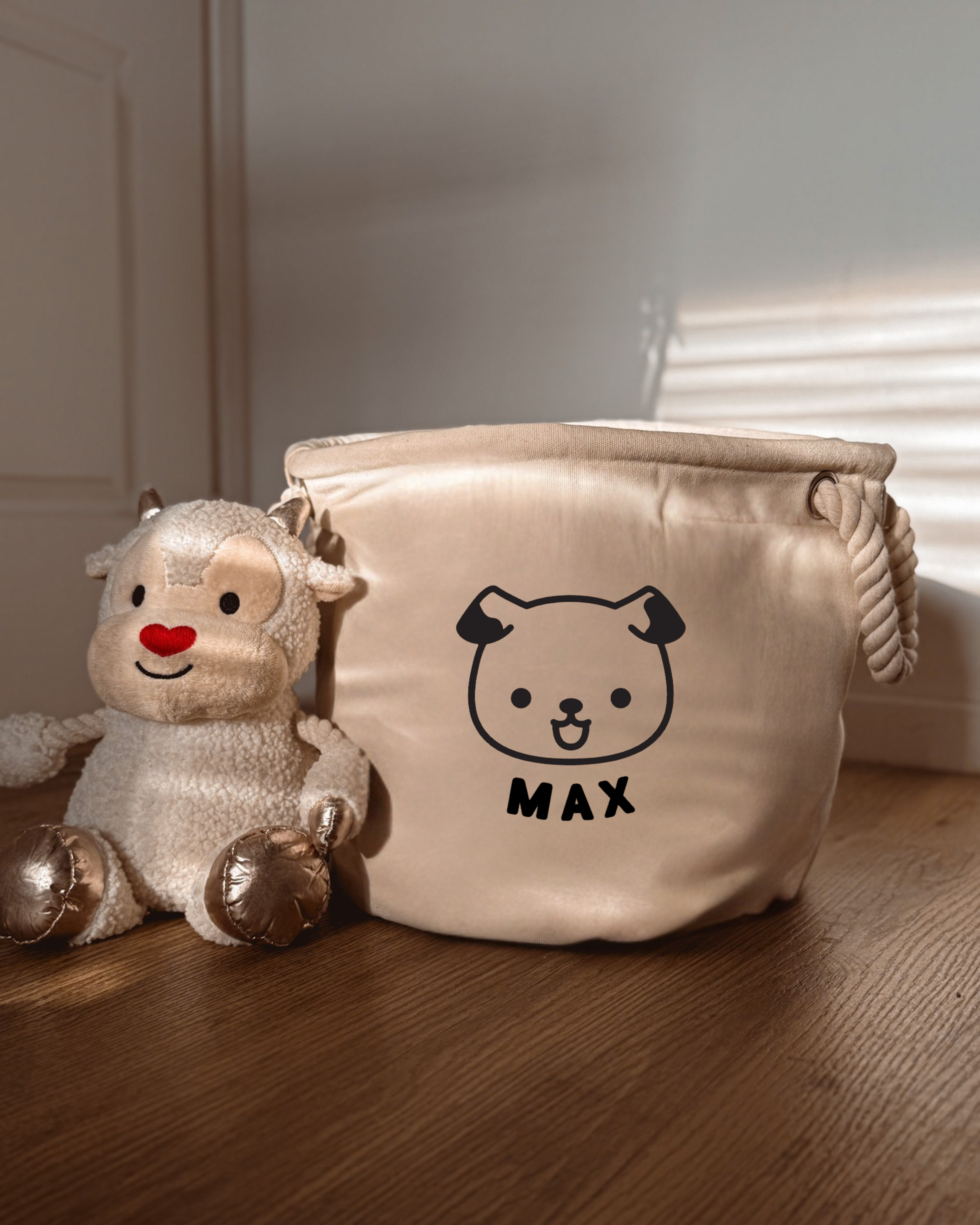 Panier à jouets ⋮ Tête de chien