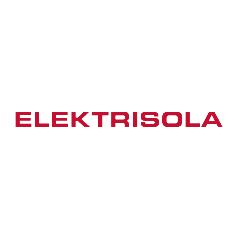 Logo mit dem Text 'ELEKTRISOLA' in rot auf weißem Hintergrund
