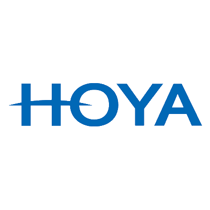 Das Bild zeigt das Logo der Marke Hoya mit schwarzem Hintergrund.