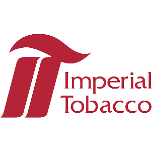 Logo von Imperial Tobacco mit rotem, stilisiertem Rauch und Text