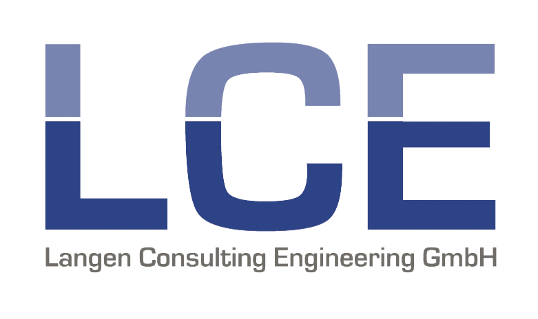 Logo der Langen Consulting Engineering GmbH mit großen Buchstaben 'LC' in Blau und Grau