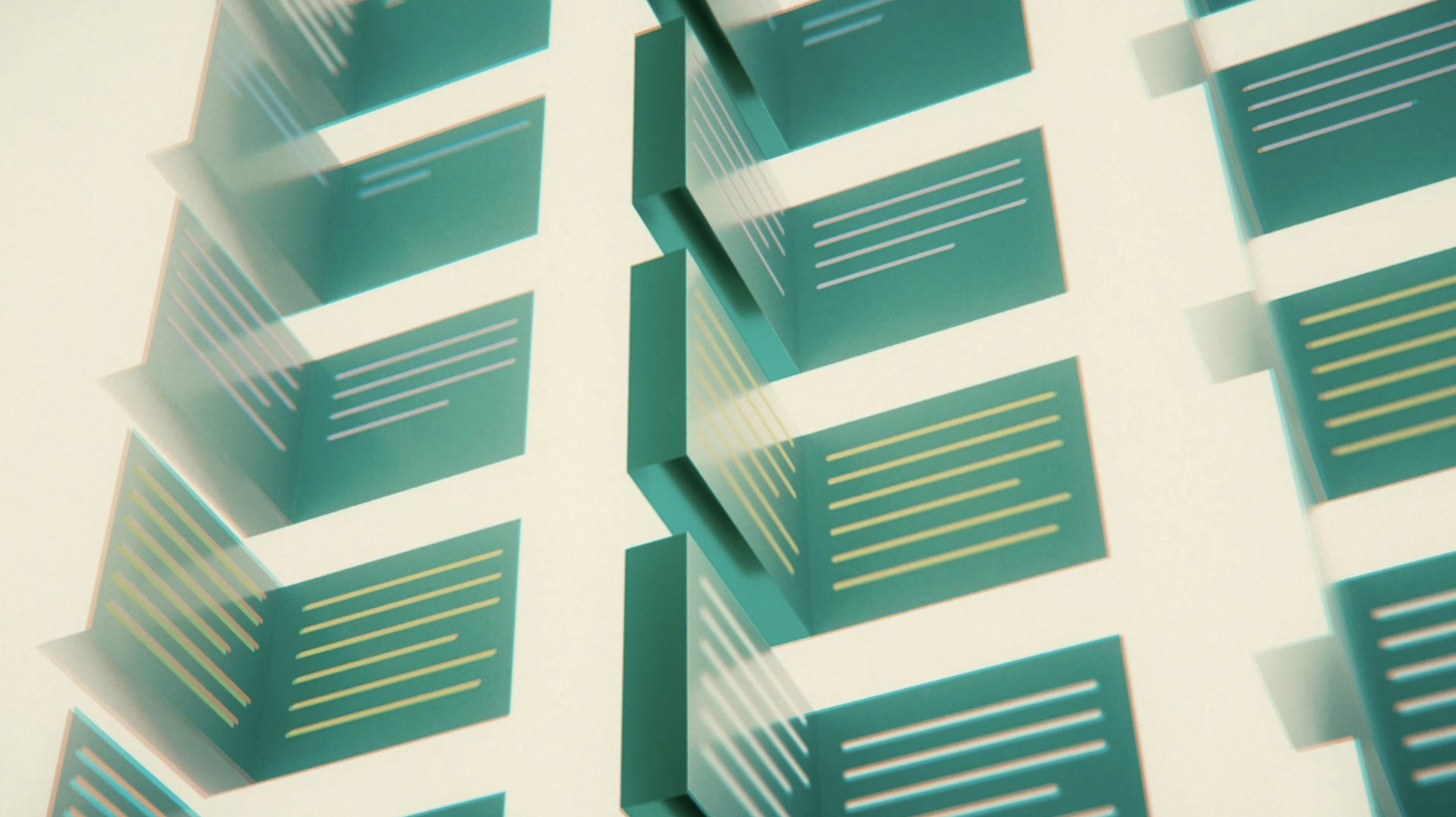 Digital background showing a 3d set with glass and a scale cartoonish scale model lit by spotlights