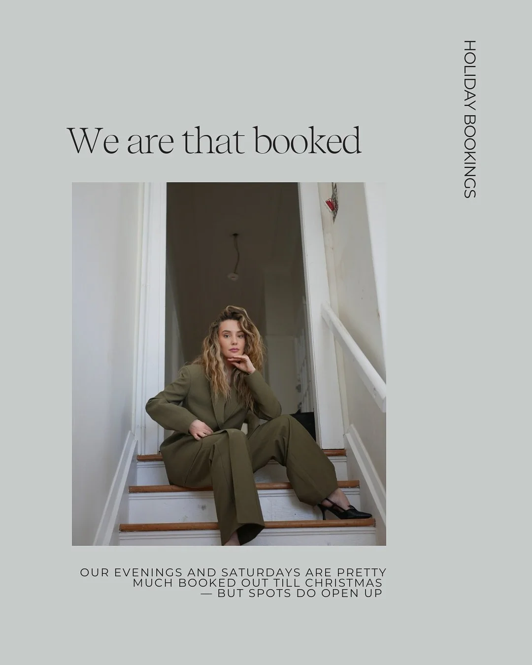 Join the waitlist and be the first to know when a spot opens. 
We&rsquo;re almost fully booked for evenings and Saturdays through Christmas, but cancellations do pop up. 
Tap the link in our bio to add your name and we&rsquo;ll let you know as soon a