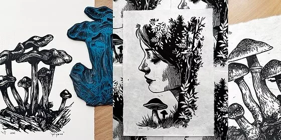 Mushroom printmaking with Yuli Gates&nbsp;