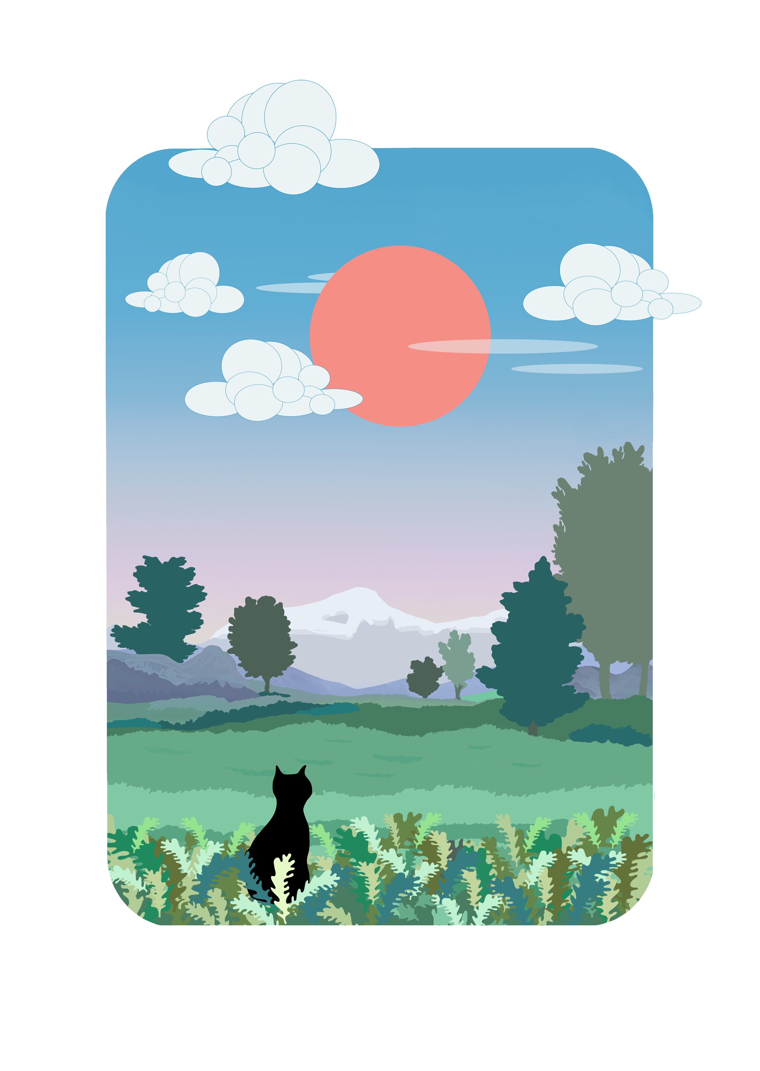 cat in field
