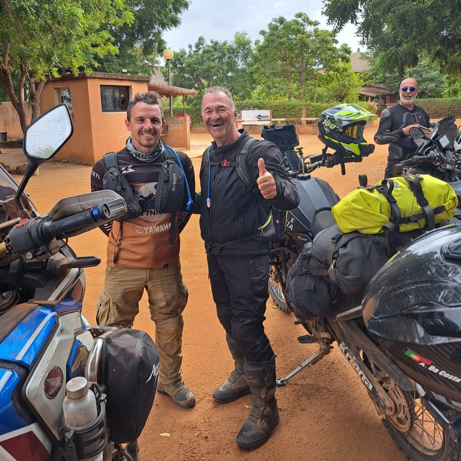João Beltrão founder of Beyond T7nnis with his Yamaha Ténére 700 motorcycle and more motorcyclists from Portugal Adventurinpt 
