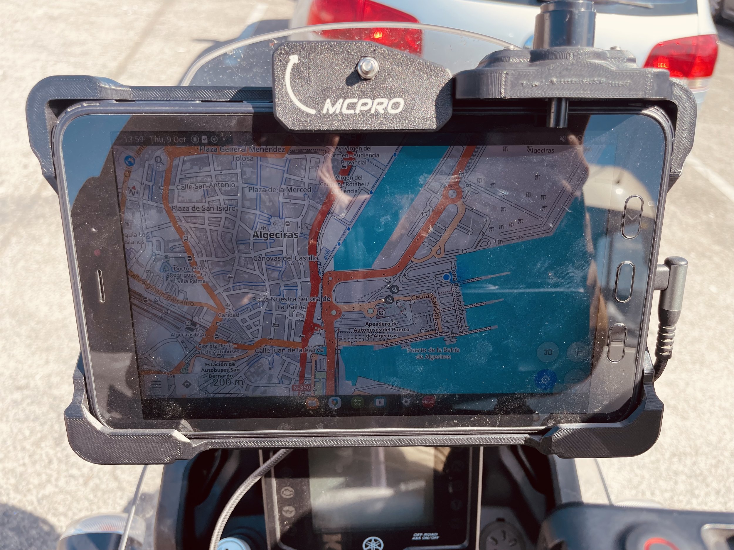 Algeciras port on gps with mcpro tablet case