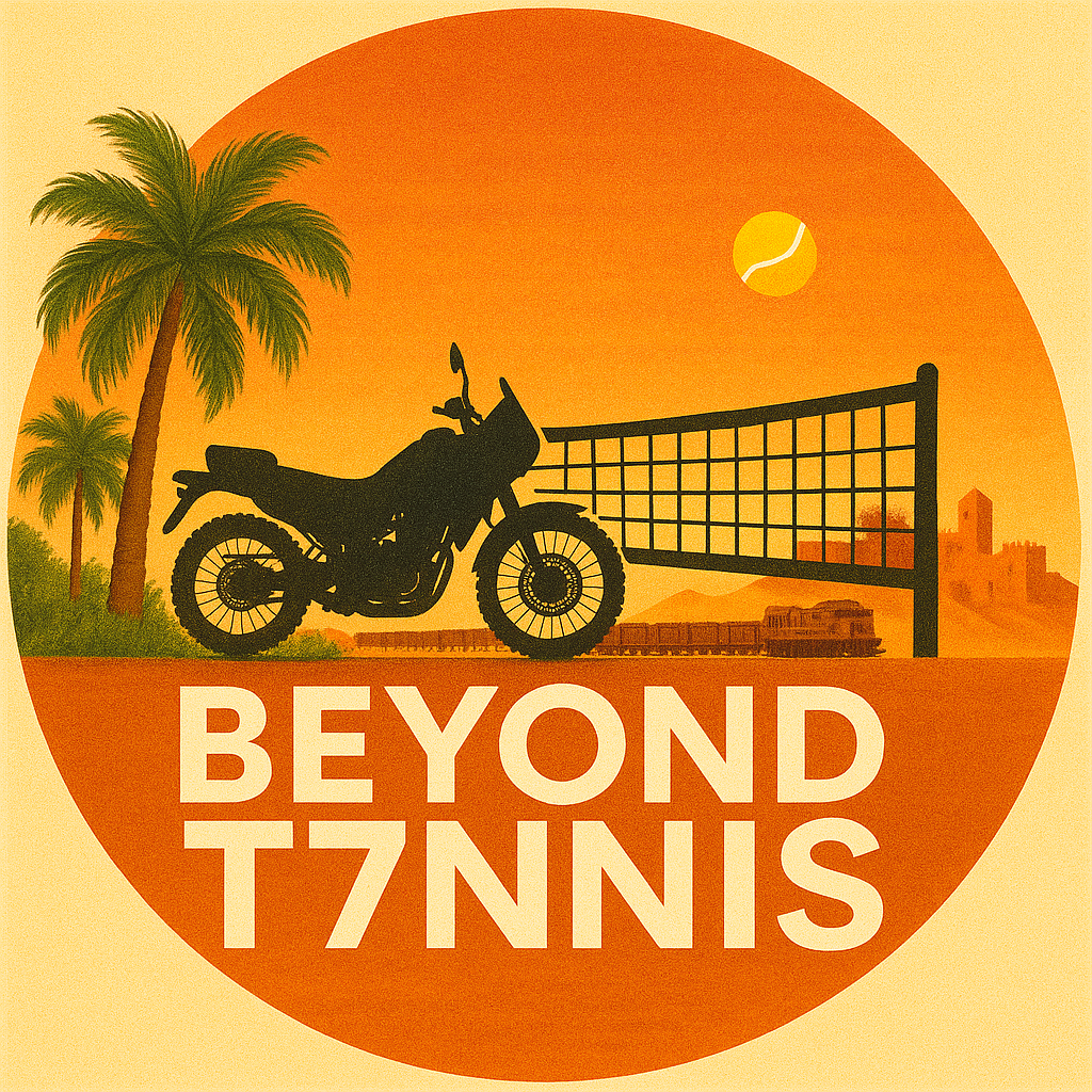 Beyond T7nnis special logo for the Morocco, Mauritania and Senegal mission. Way to Dakar by motorcycle