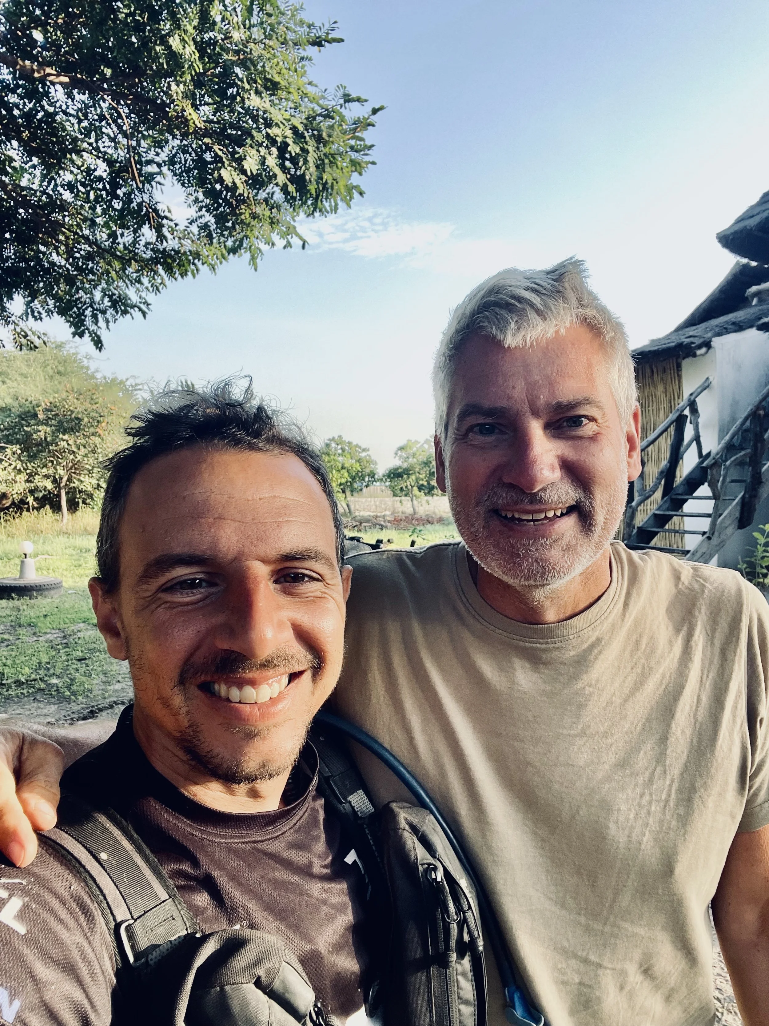 João Beltrão founder of Beyond T7nnis with his friend Robert Manger in Le Kibalaou, Senegal