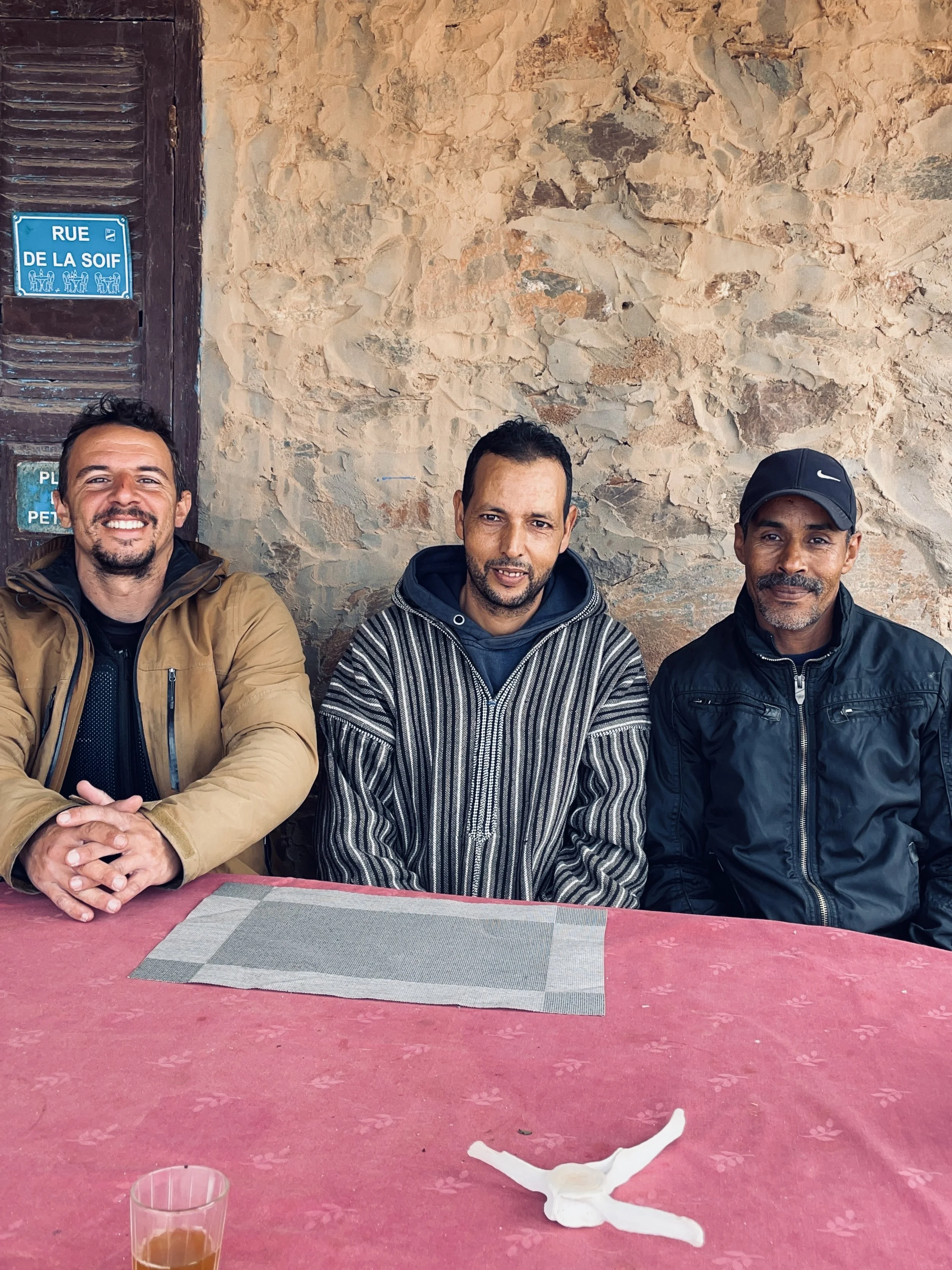João Beltrão founder of Beyond T7nnis with friends in Le Rayon Vert, Foum Assaka, Morocco

