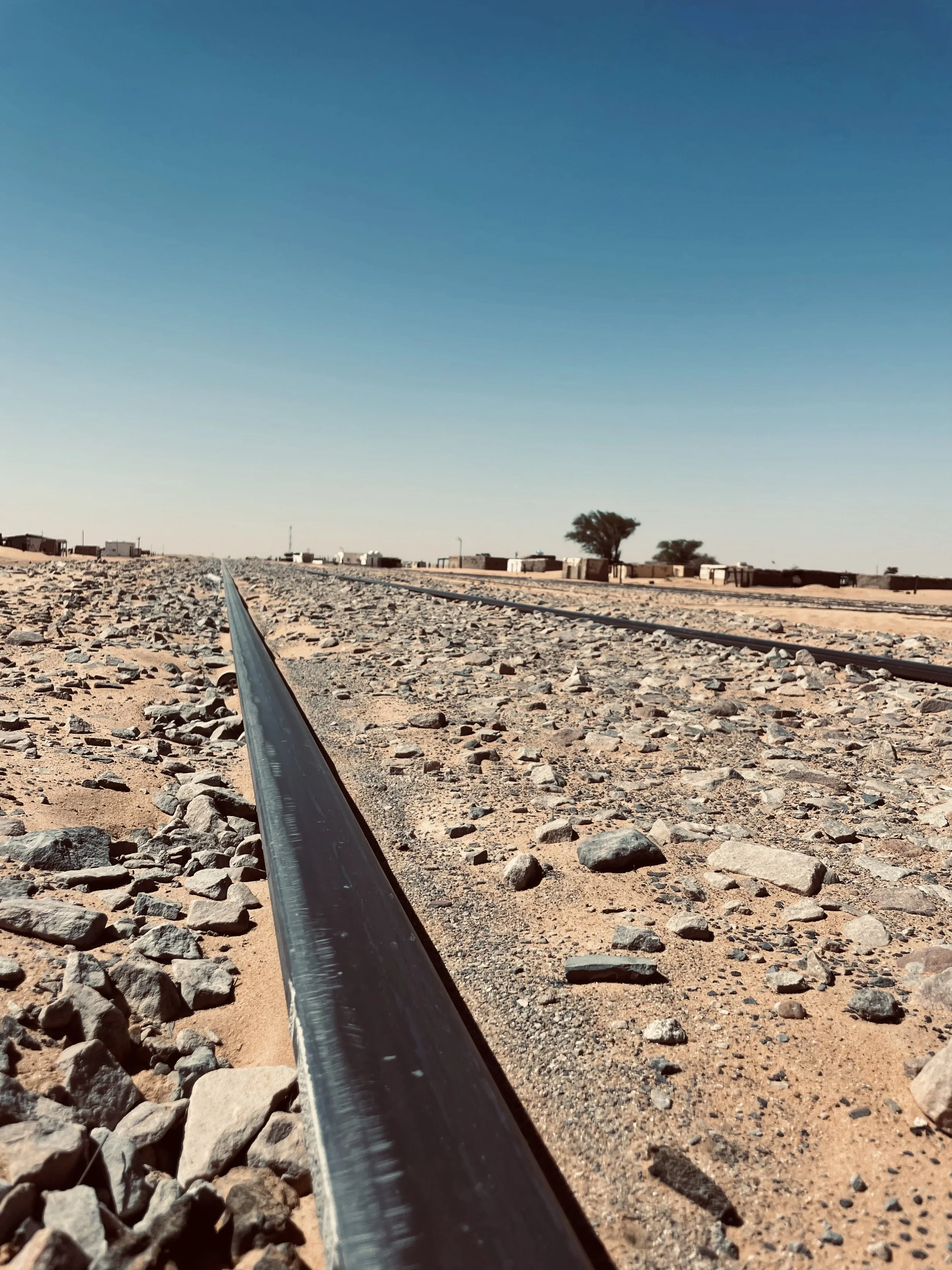 Iron Ore train line in Ben Amera, Mauritania