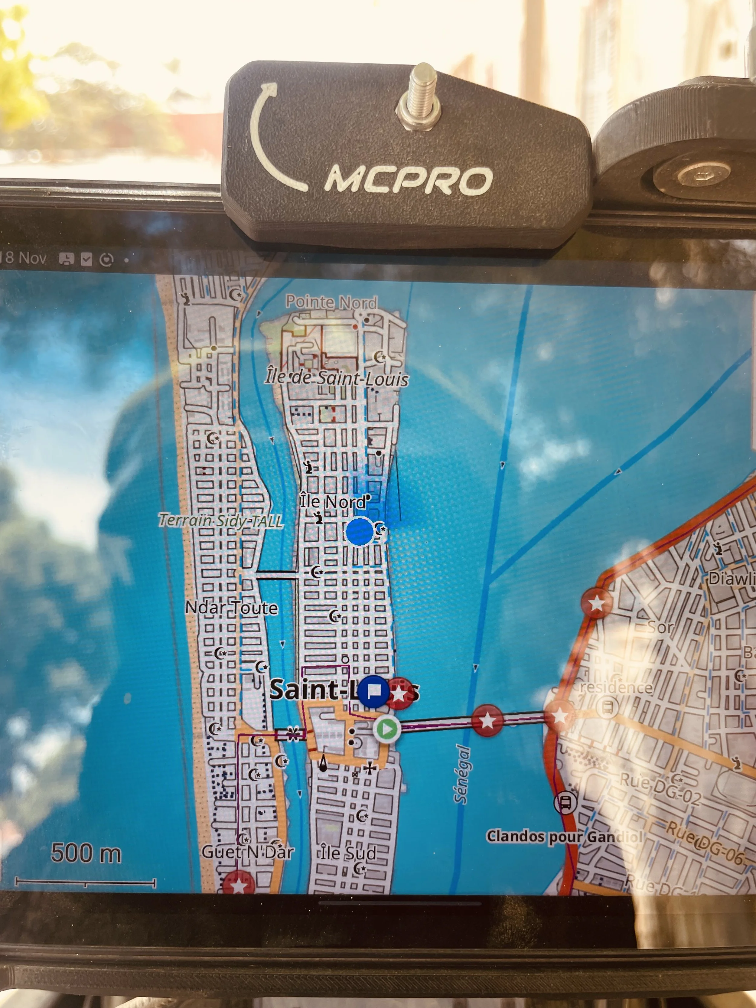 St. Louis Senegal. Detail of map