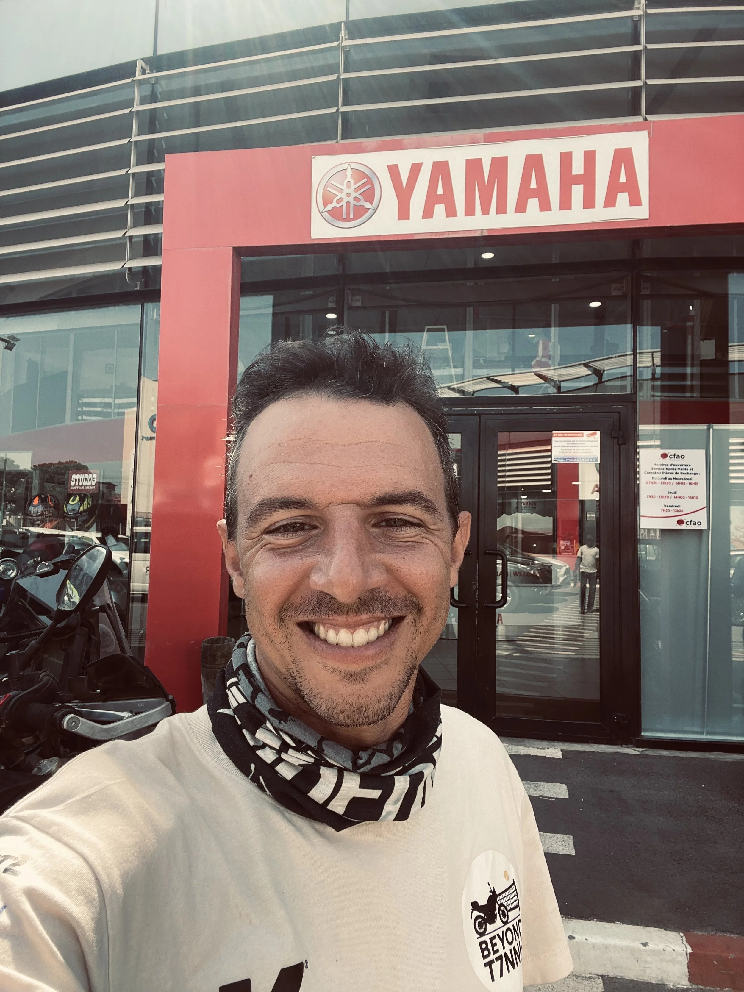 João Beltrão founder of Beyond T7nnis at the CFAO Yamaha official dealer in Dakar, Senegal
