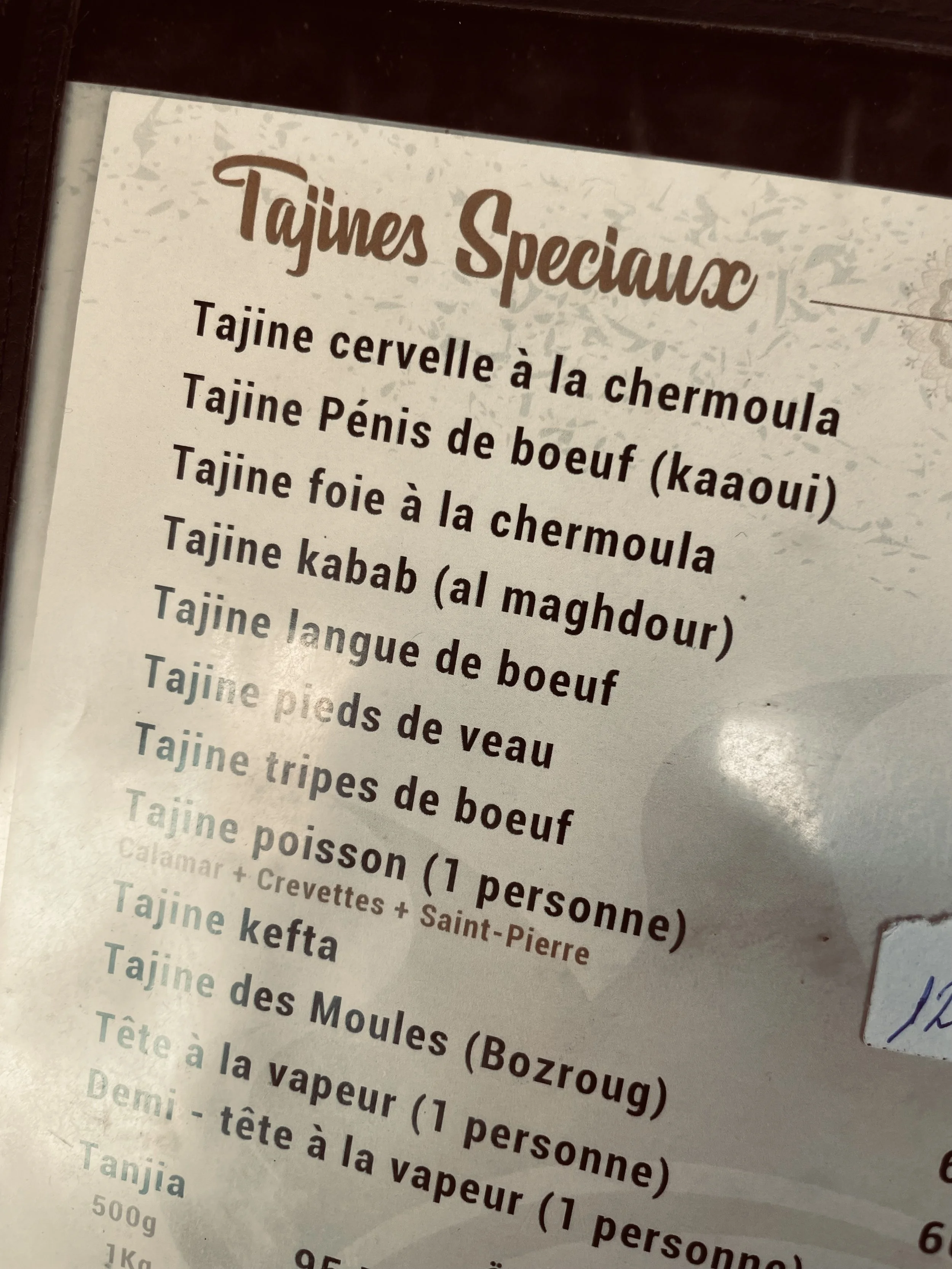 Tajine Penis de boeuf in Agadir