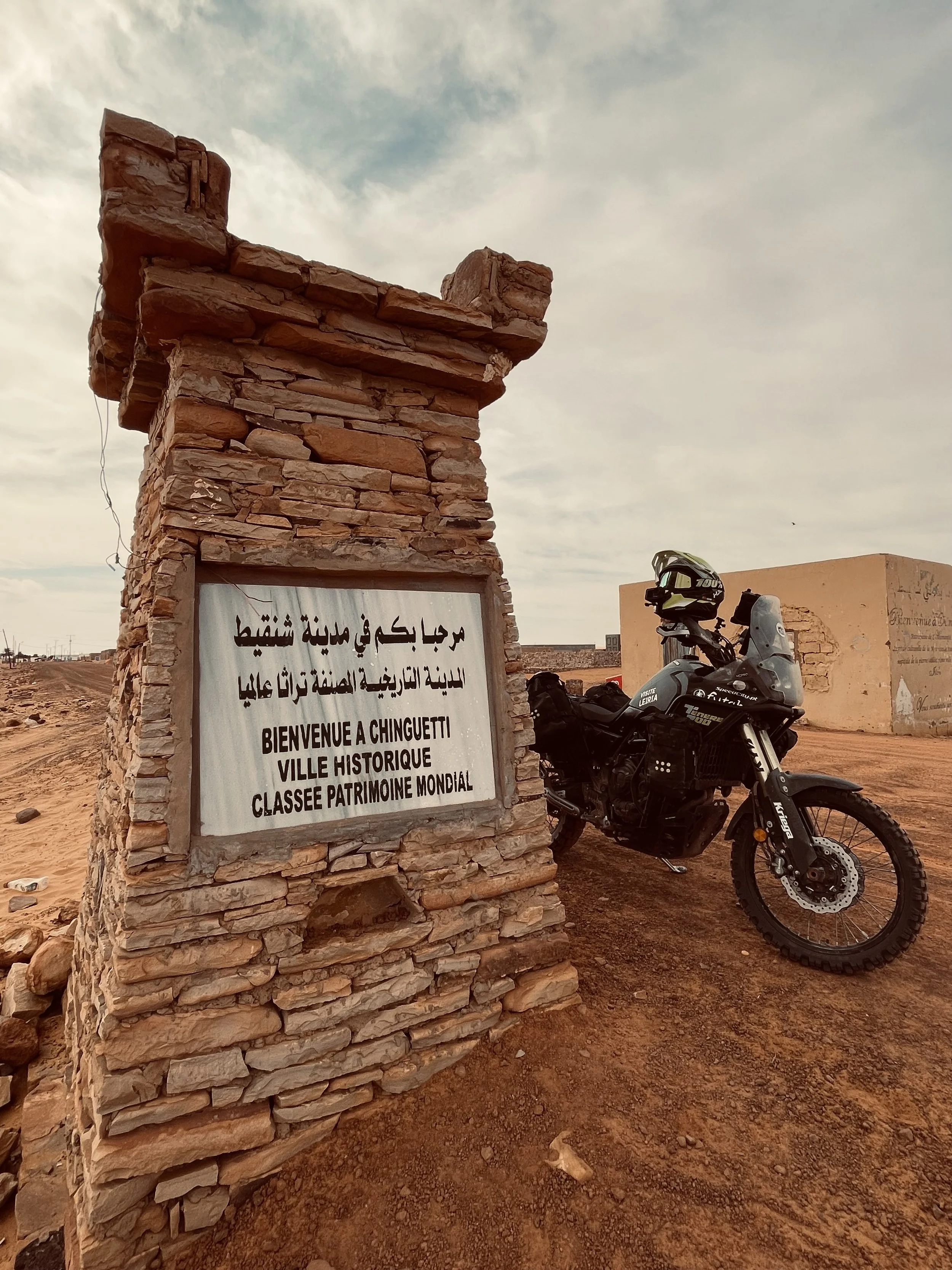 Yamaha Ténére 700 motorcycle in Chinguetti, Mauritania

