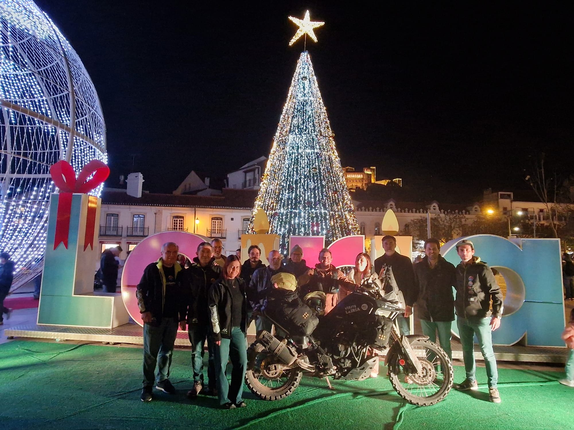 João Beltrão founder of Beyond T7nnis with his Yamaha Ténére 700 motorcycle in Leiria. Group picture with family, friends, sponsors 
