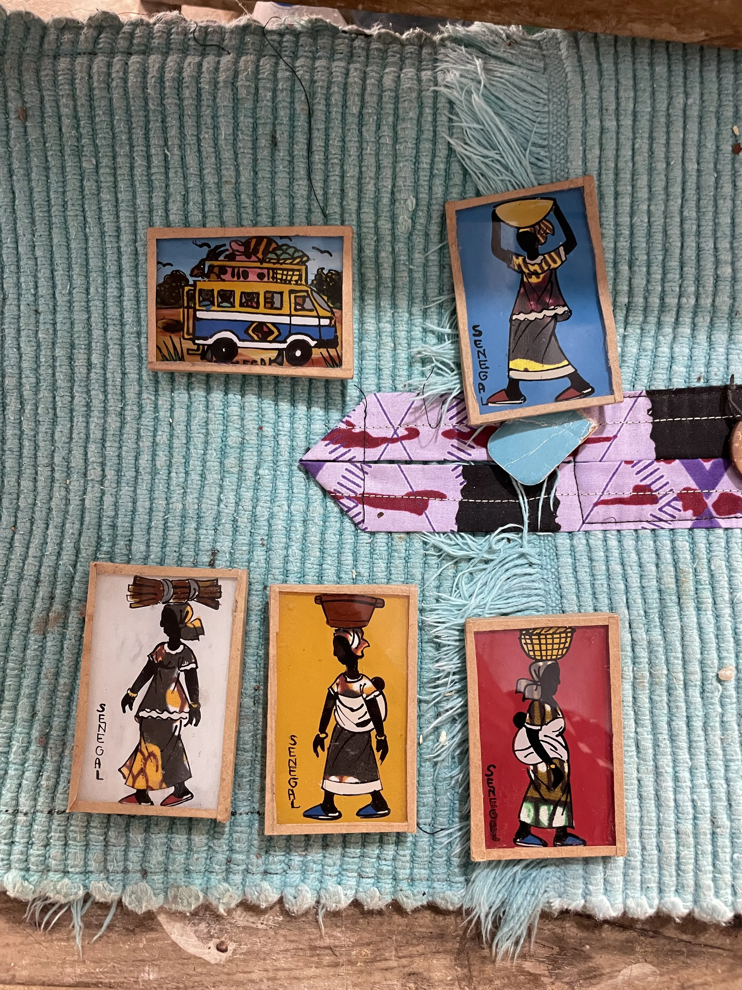 Senegal hand made and painted magnets in Dakar