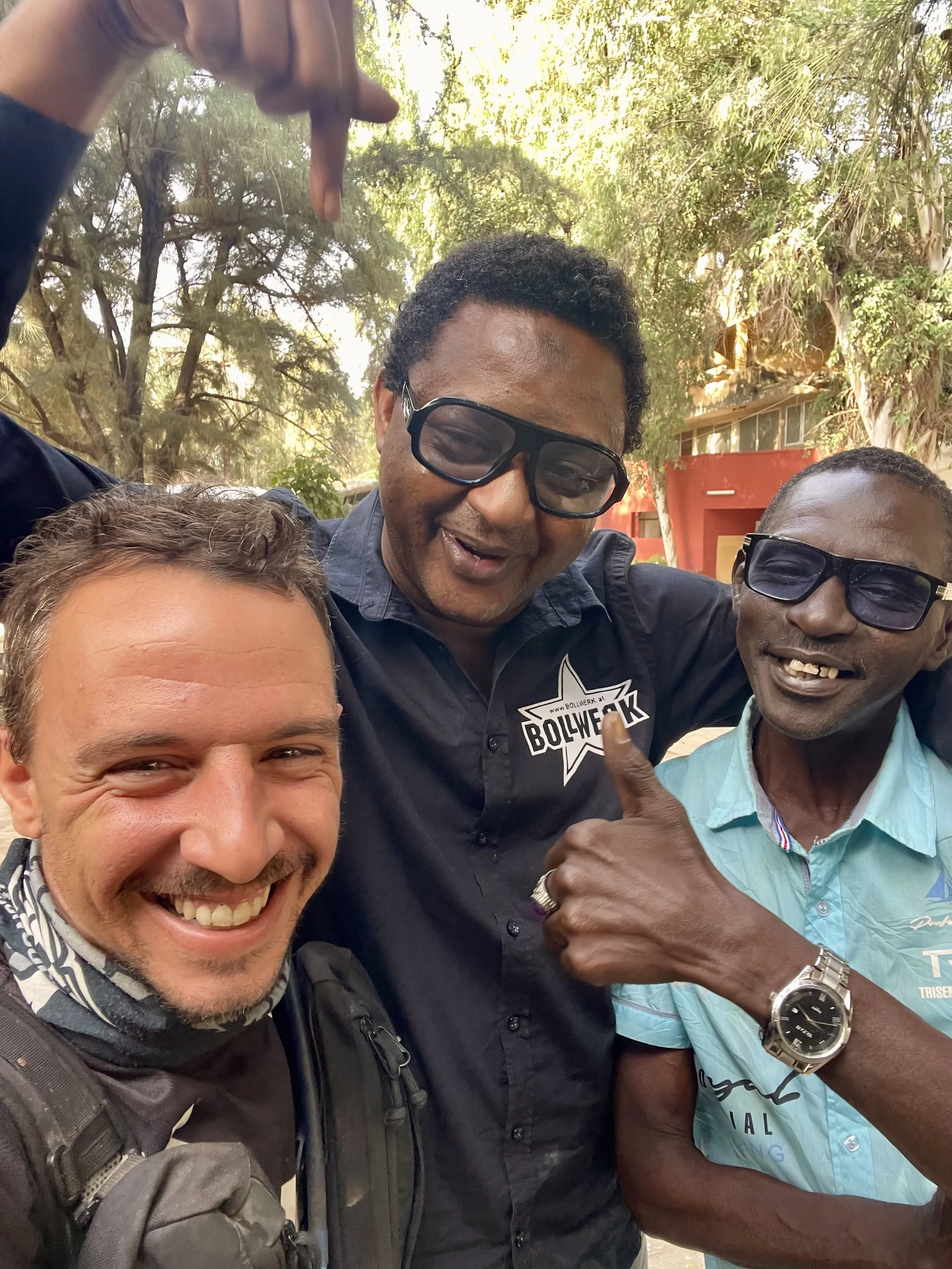 João Beltrão founder of Beyond T7nnis with friends in Dakar
