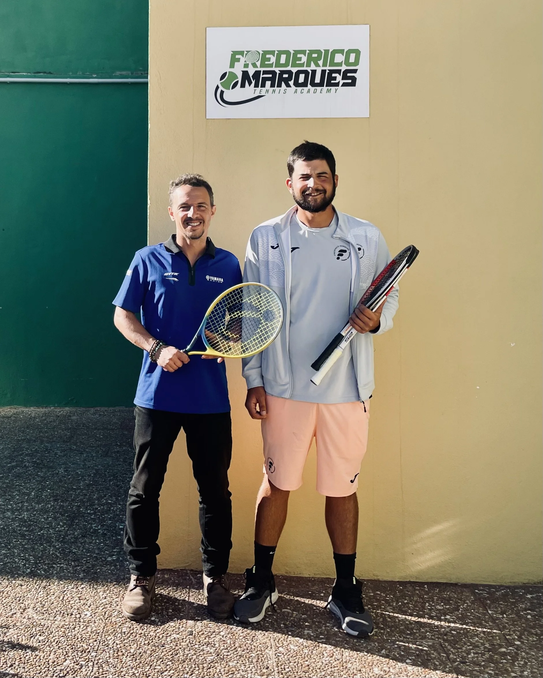 João Beltrão founder of Beyond T7nnis with Nuno rocha at Frederico Marques tennis academy