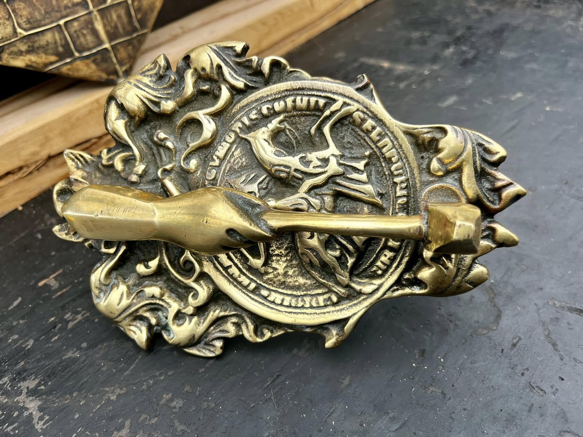 antique, collectible, medieval decor, vintage brass,