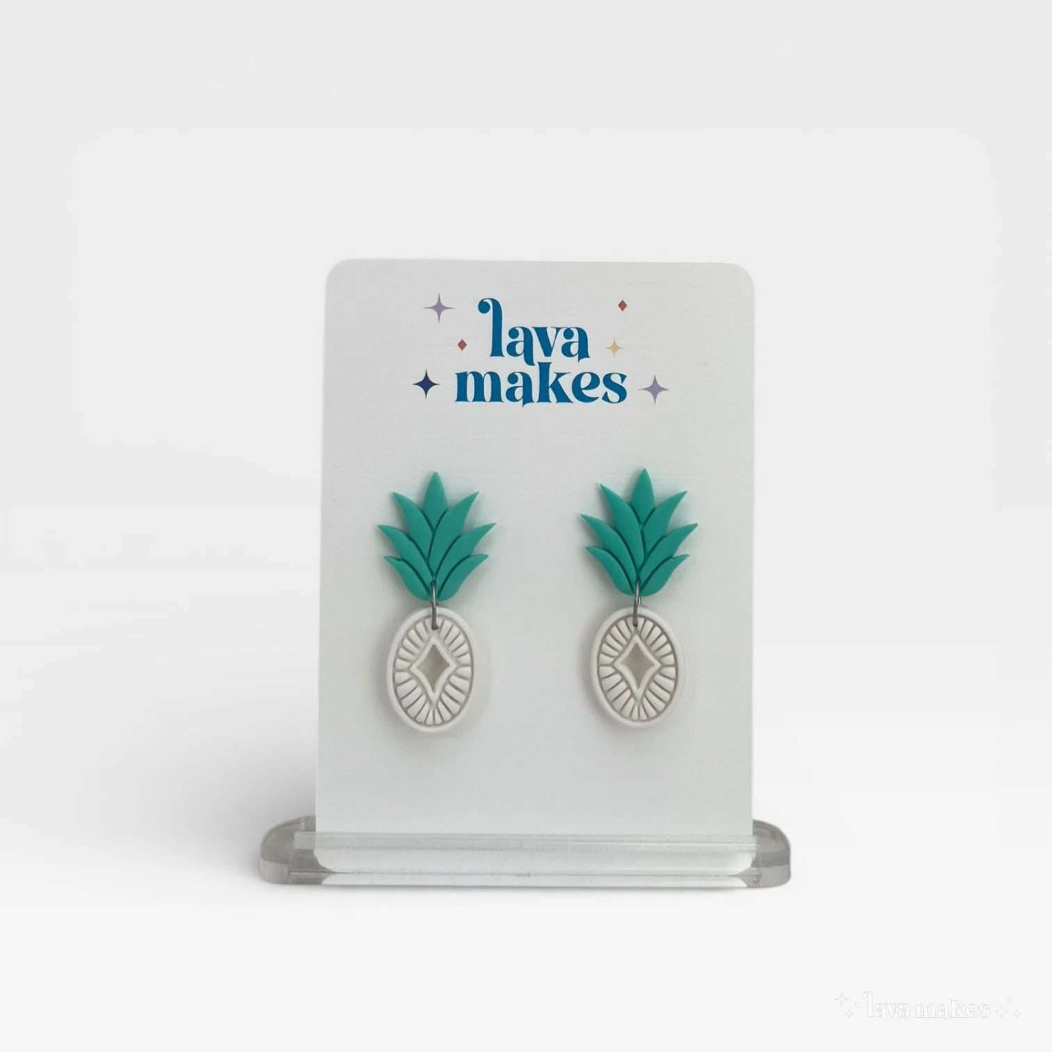 Abstract Pineapple in White and Lagoon