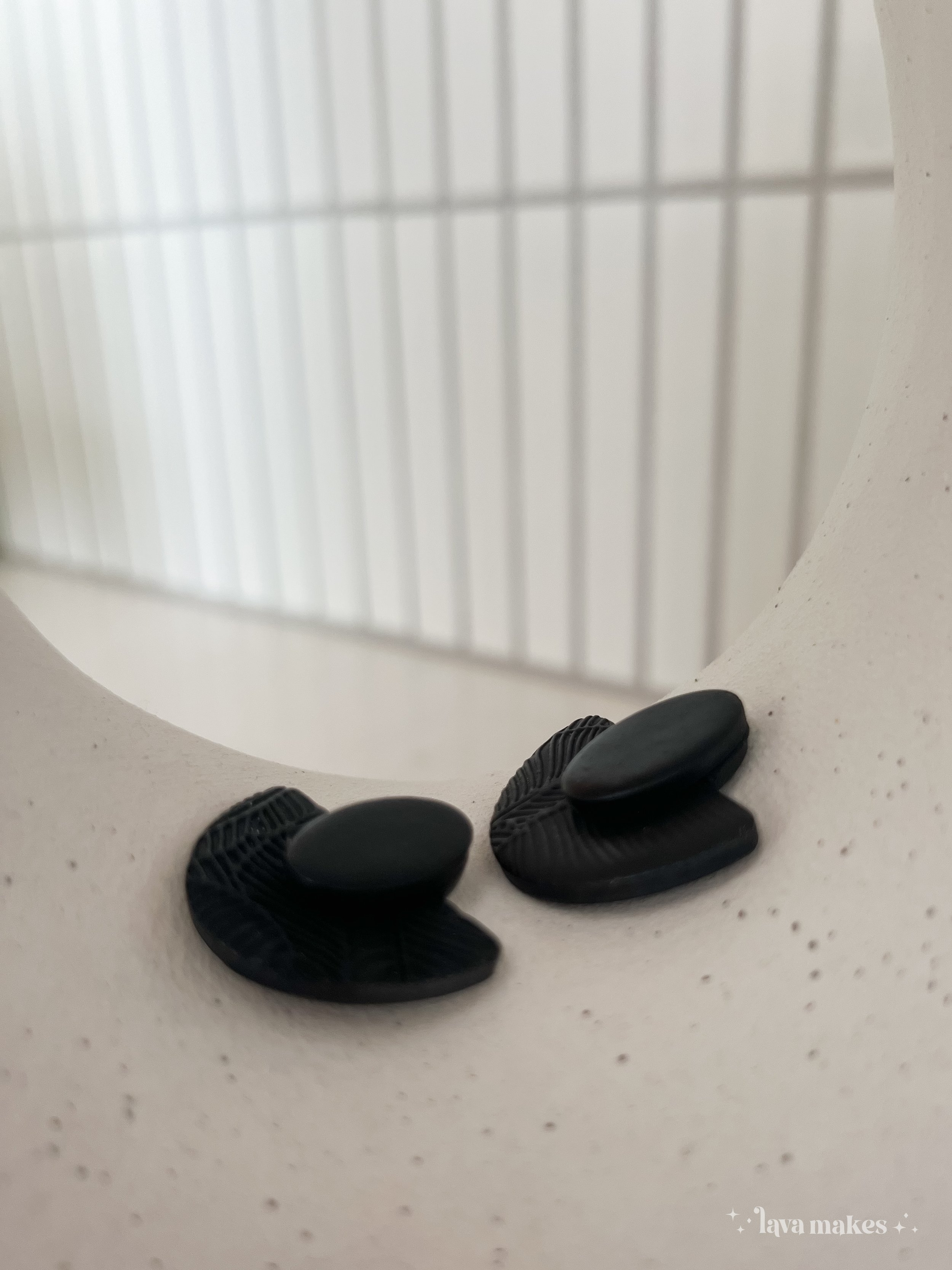 Lava-Makes-Polymer-Clay-Earrings-Soft-Geo-Semi-Circle-Oval-Studs-Textured-Resin-Gloss-Black-2.3.jpg
