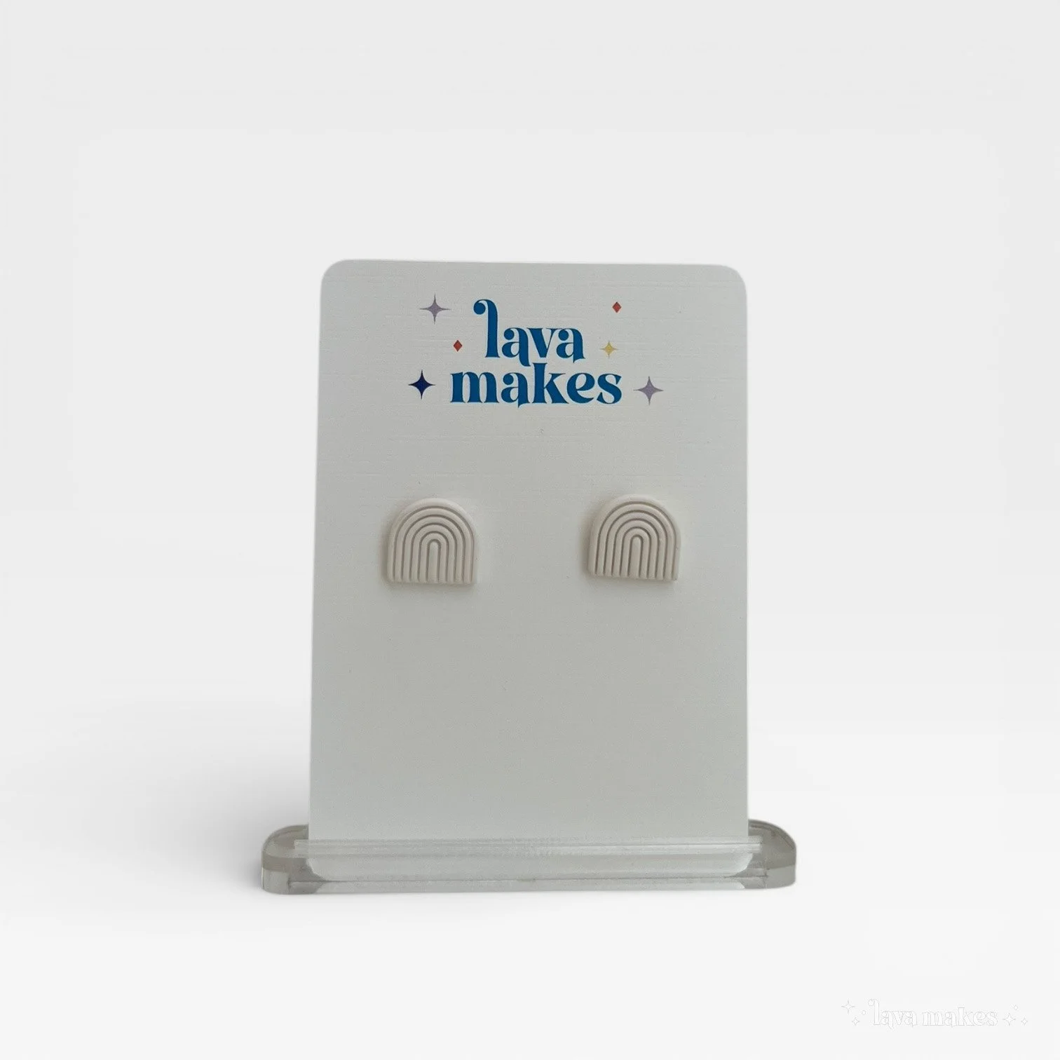 Mini Rainbow Stud White