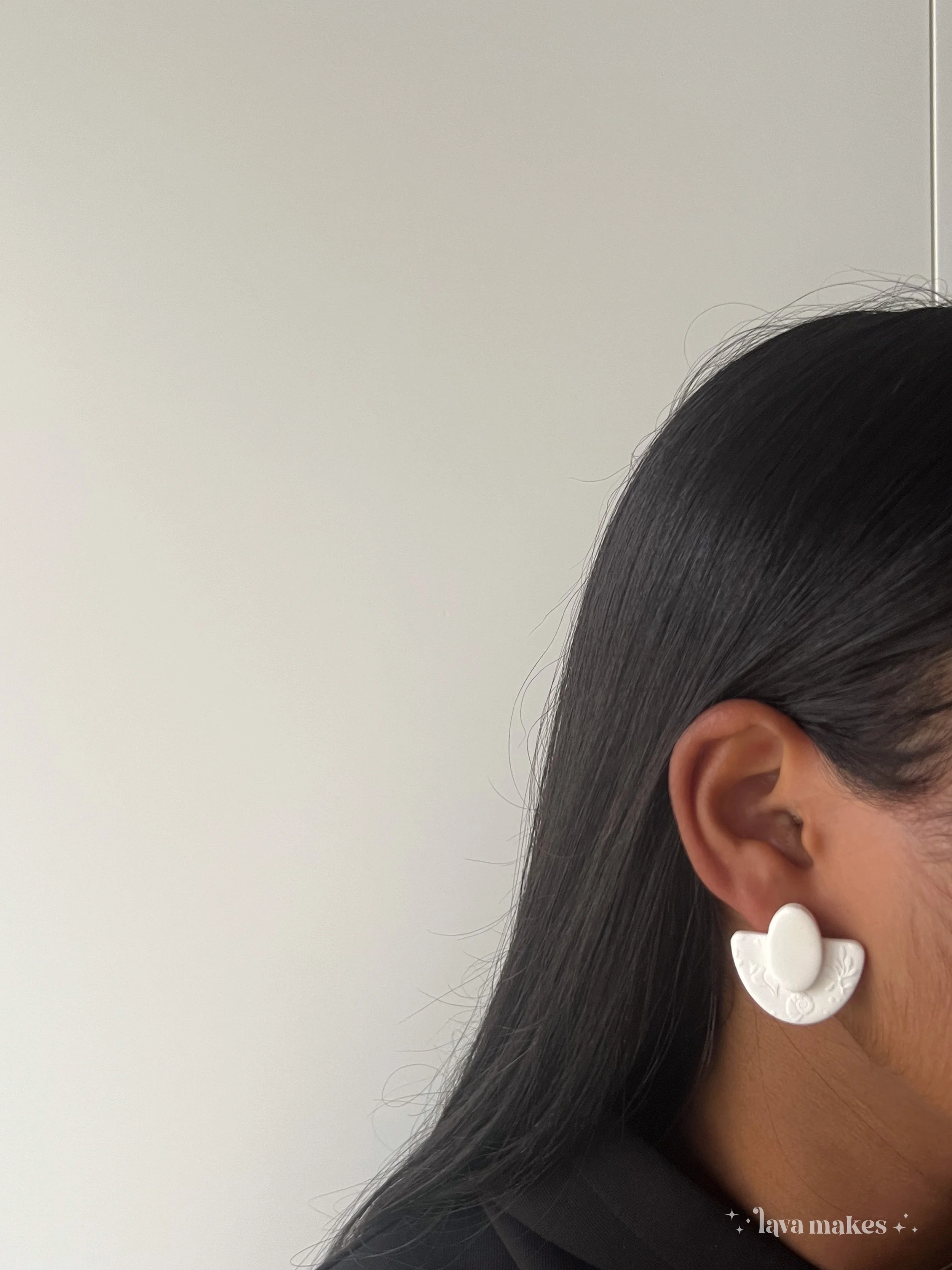 Lava-Makes-Polymer-Clay-Earrings-Soft-Geo-Semi-Circle-Oval-Studs-Textured-Resin-Gloss-White-4.jpg