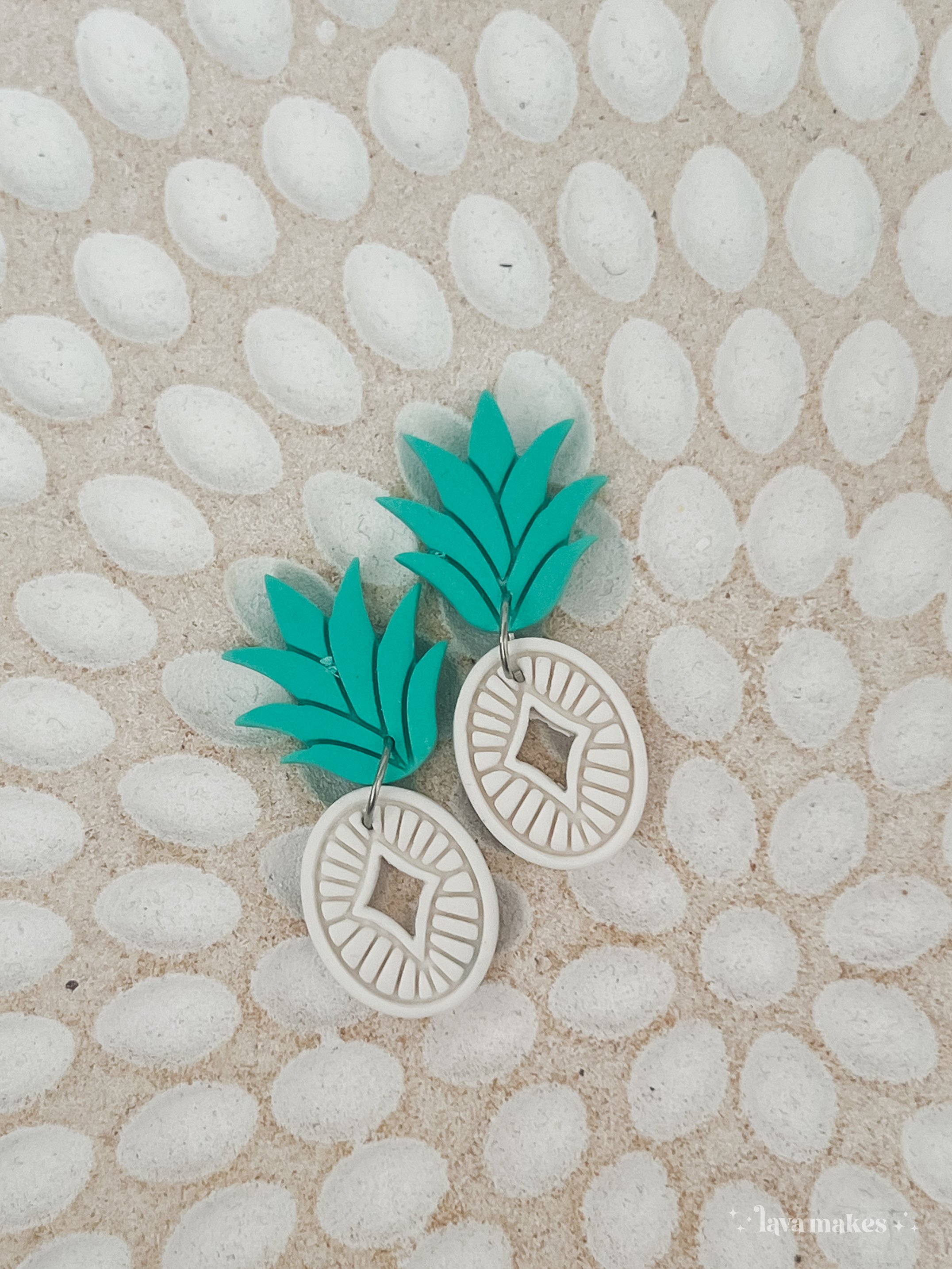 Lava-Makes-Polymer-Clay-Earrings-Abstract-Pineapple-Lagoon-White-2.5.jpg