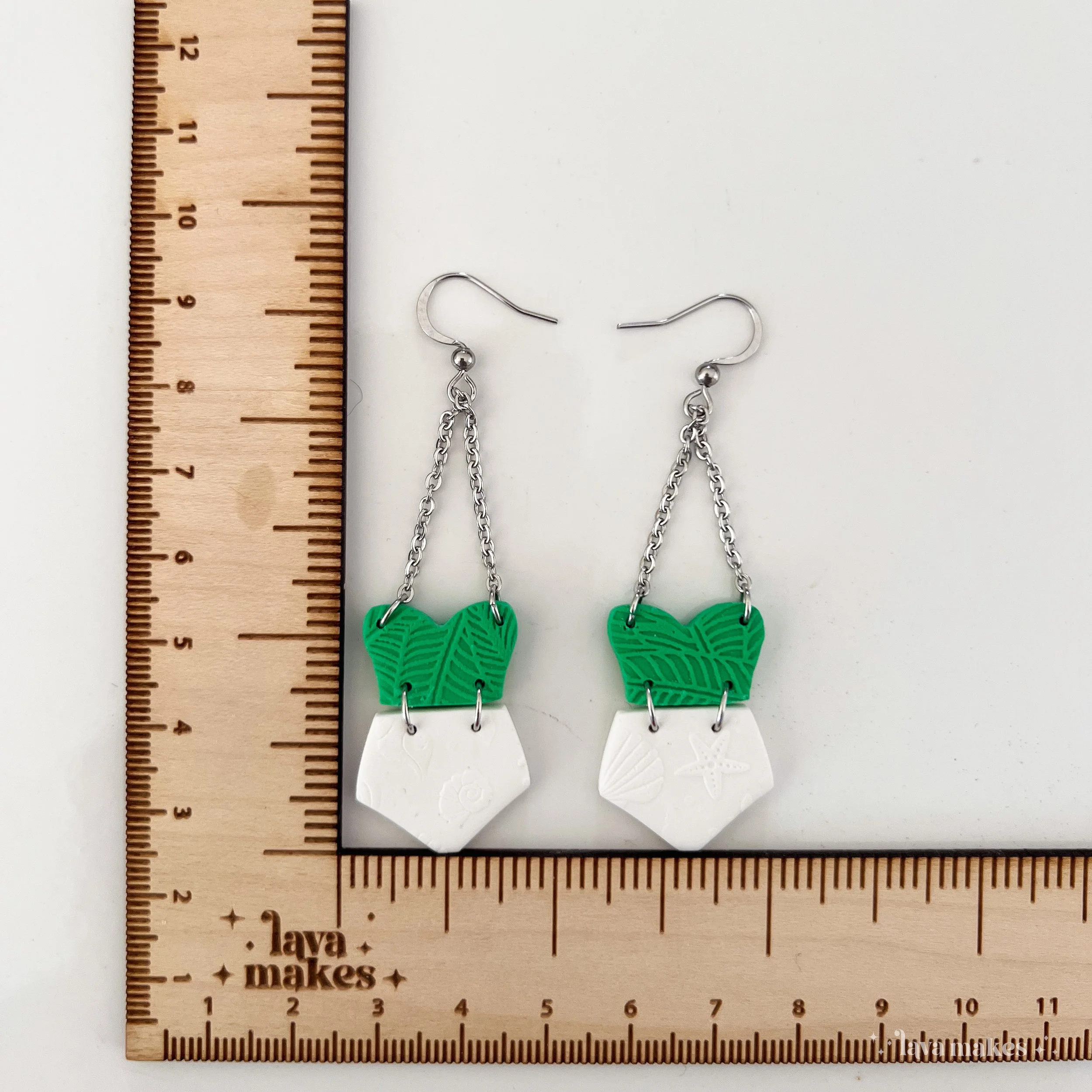 Lava-Makes-Polymer-Clay-Earrings-Bathing-Suit-Dangle-Earrings-Textured-Print-Green-White-2.2.jpg