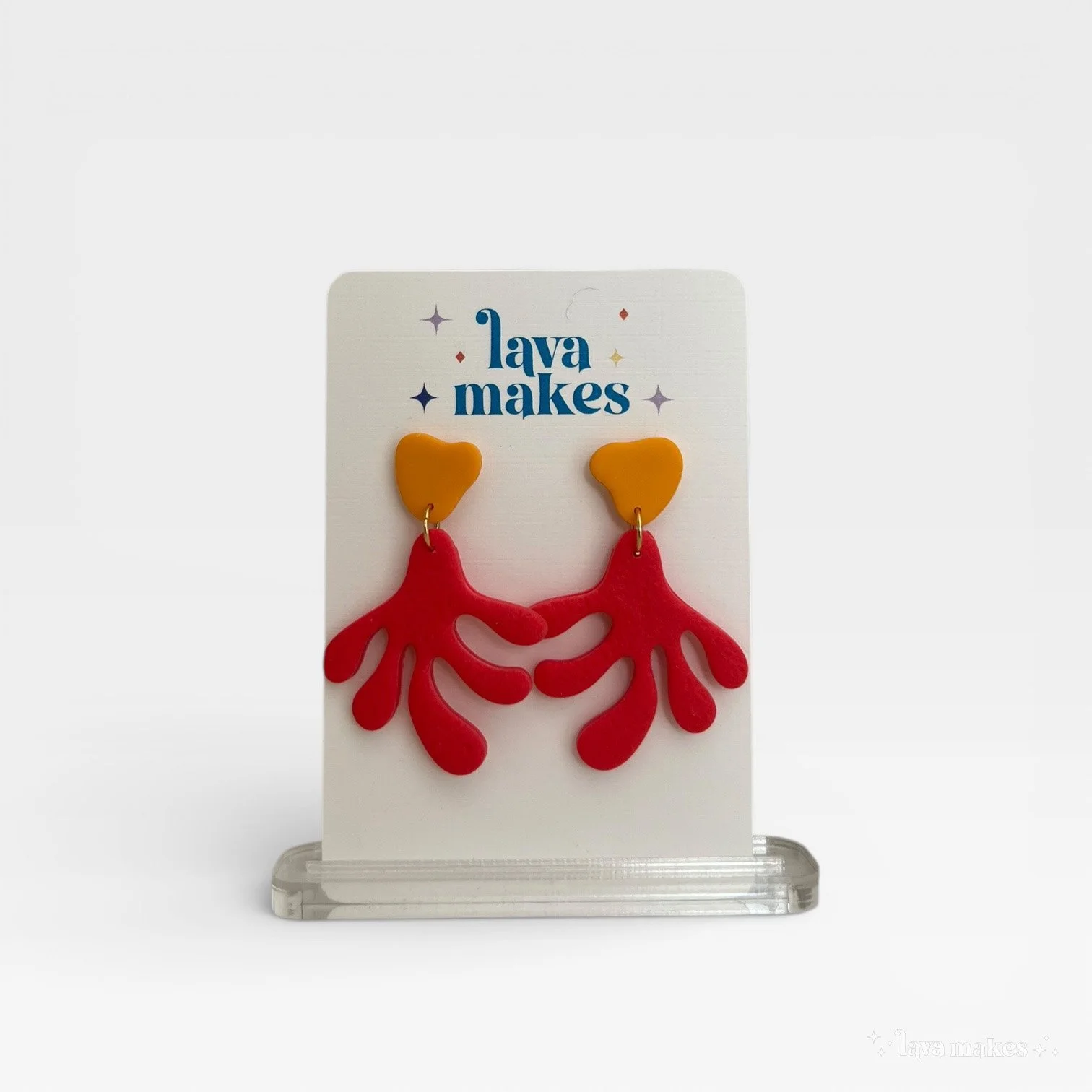 Coral Dangles in Grapefruit & Mango