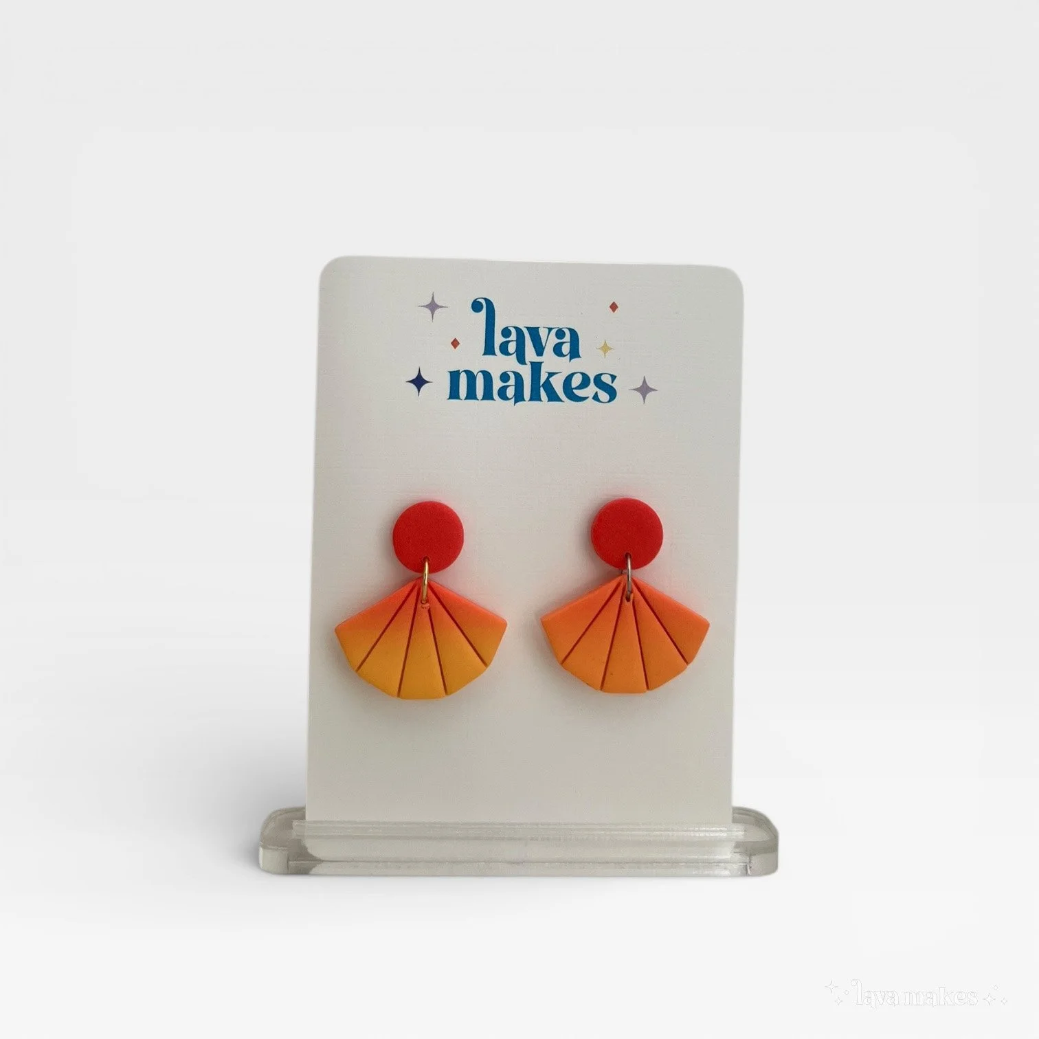 Ombre Geometric Fan Grapefruit Sunshine