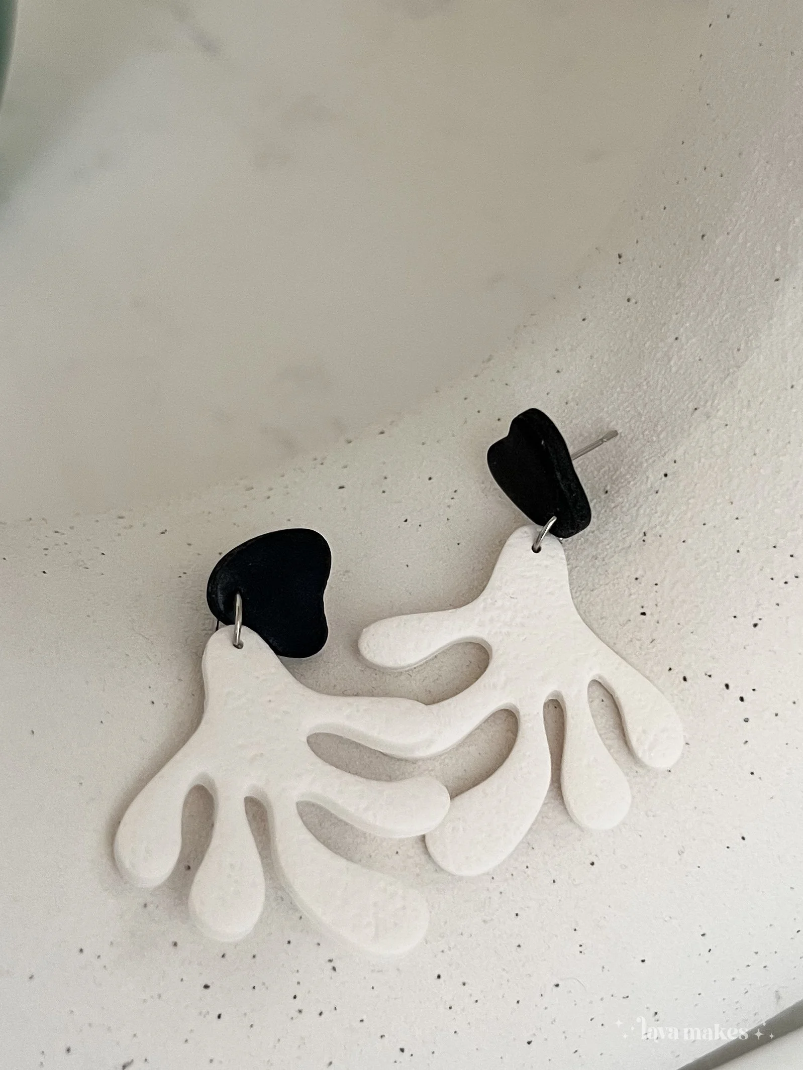 Lava-Makes-Polymer-Clay-Earrings-Dangling-Coral-Black-White-2.1.jpg
