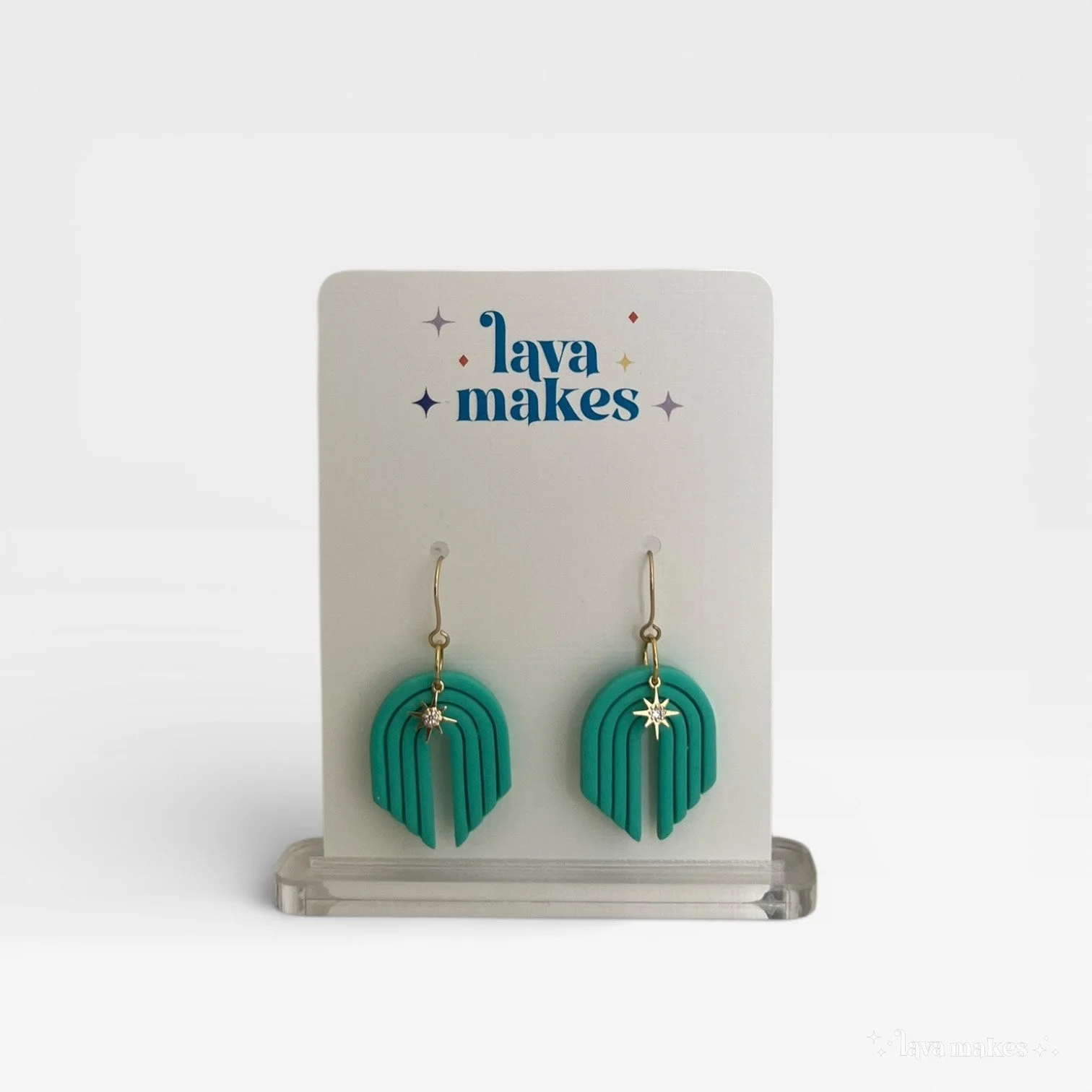 Rainbow Arch Earrings in Lagoon