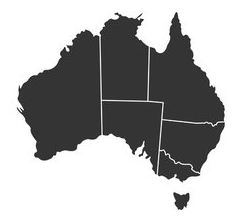 Map of Australia showing its states and territories.