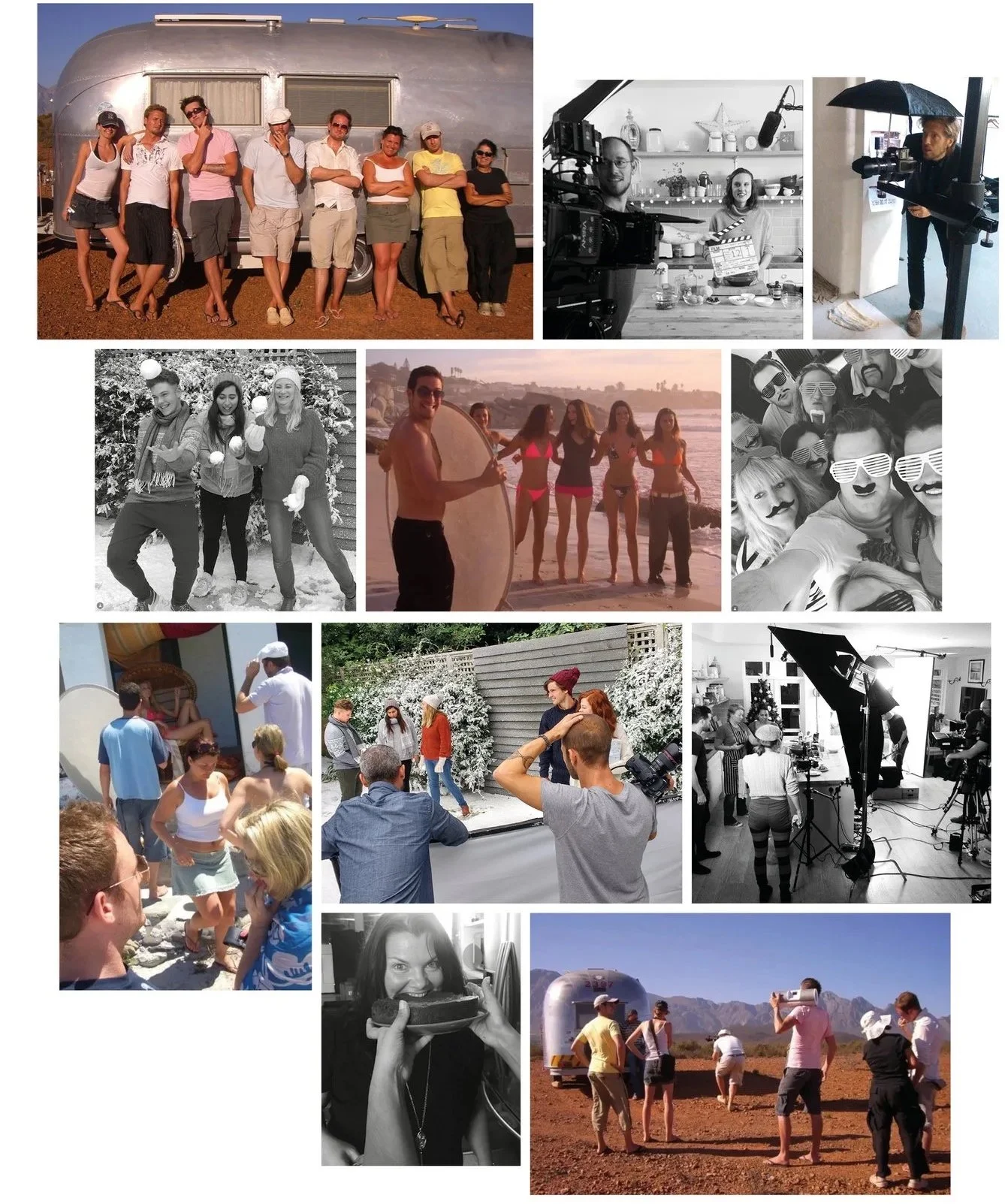 Behind the scenes shots from over the years in Cape Town and London