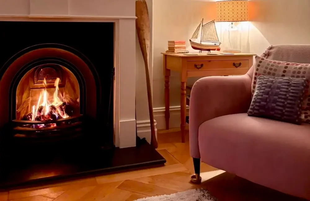 Sitting room with open fire