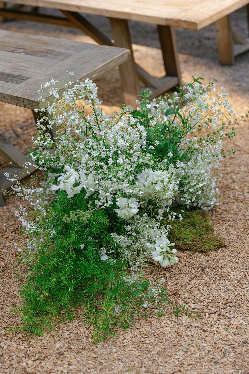 ceremony-flower-markers-ground-arrangements-floral-design-redwoods-florist-botanical-wildflowers-whymsical