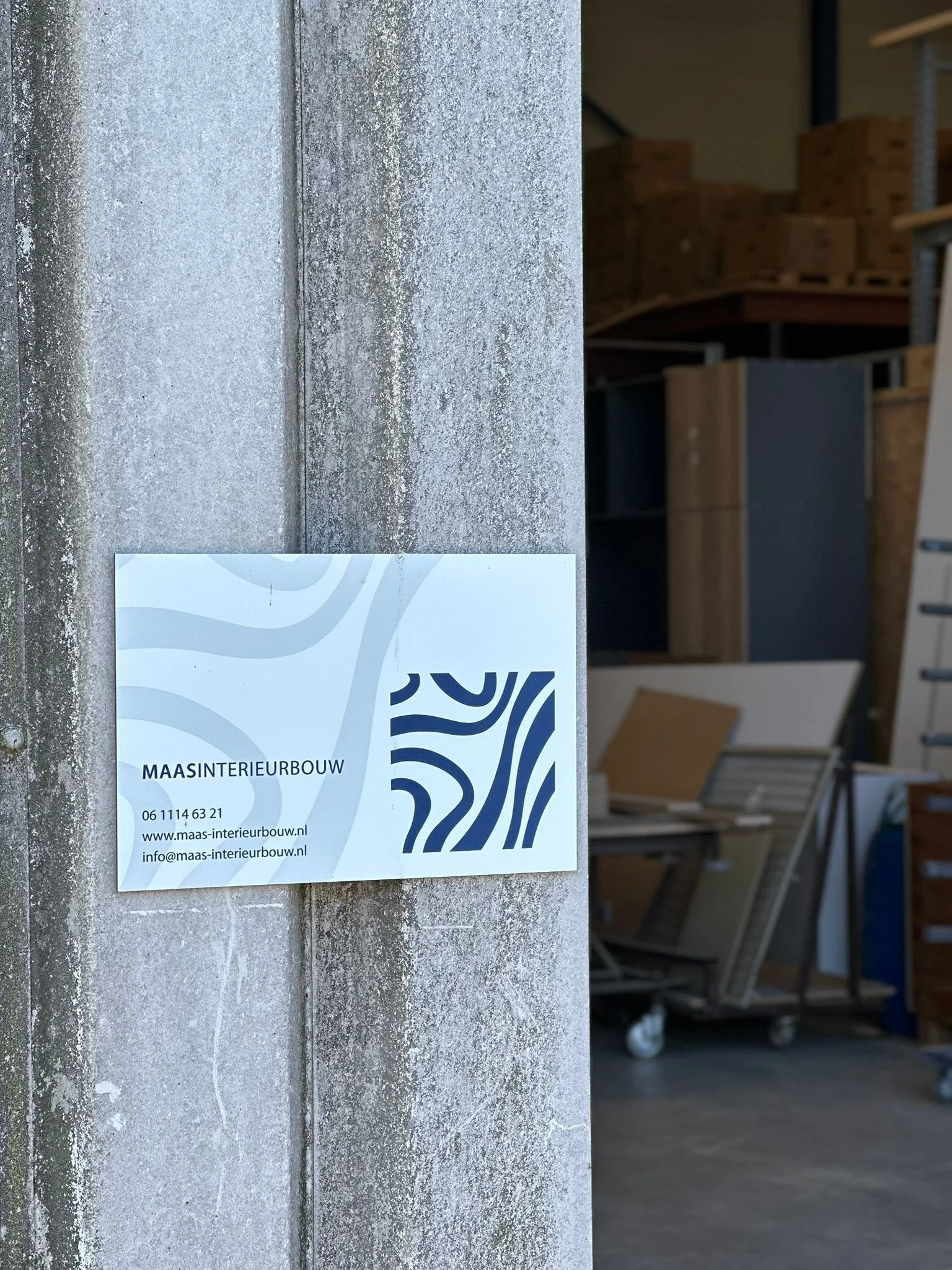 Maas Interieurbouw Werkplaatsbord
