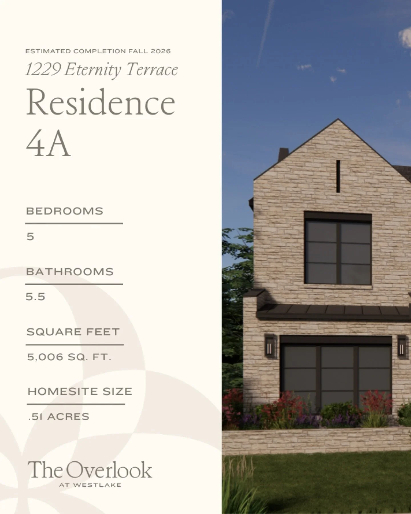 Introducing 1229 Eternity Terrace, a private Westlake home designed for refined everyday living.

Set on an oversized cul-de-sac homesite, this residence offers expansive living spaces and thoughtful details, including a signature wine room and a spe