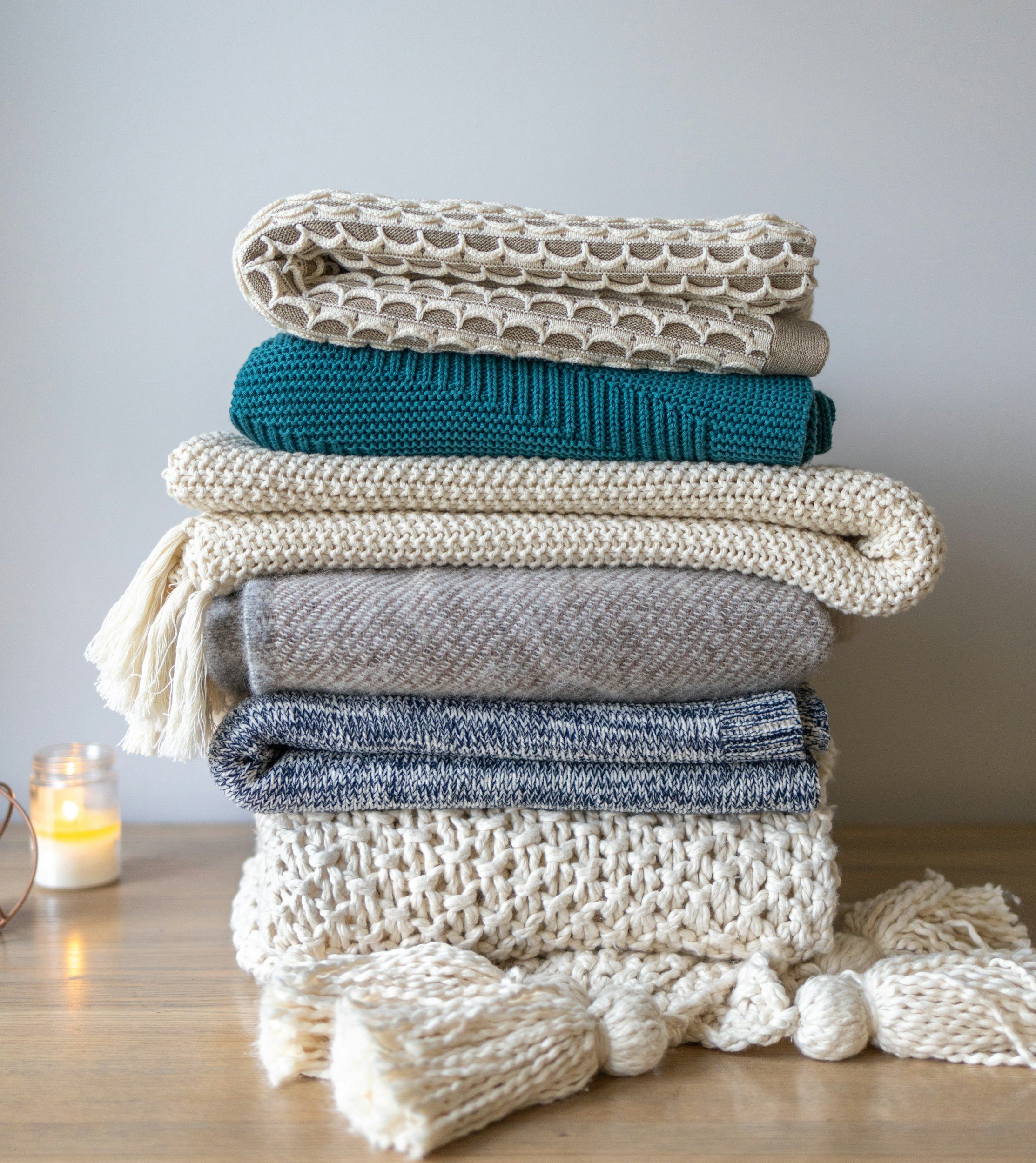 pile of blankets