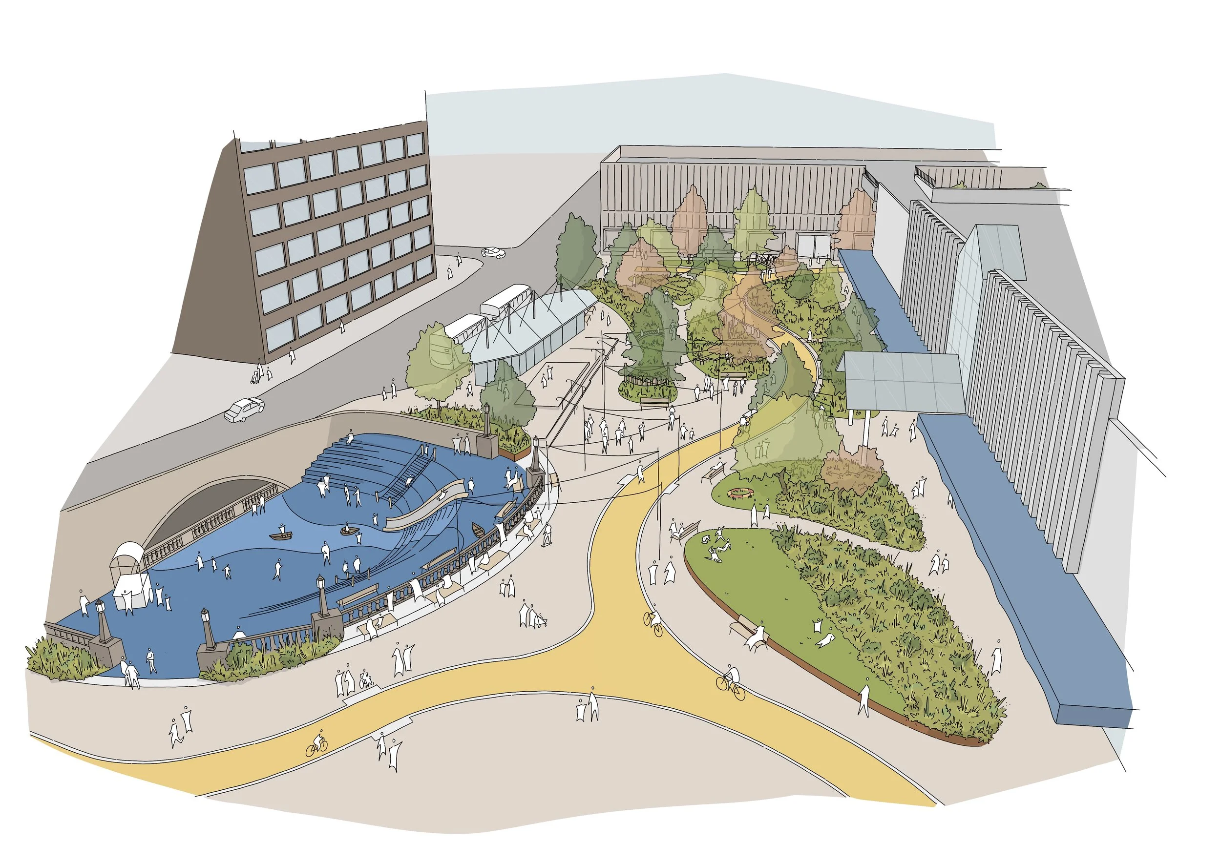 Mersey Square &amp; The Bear Pit.