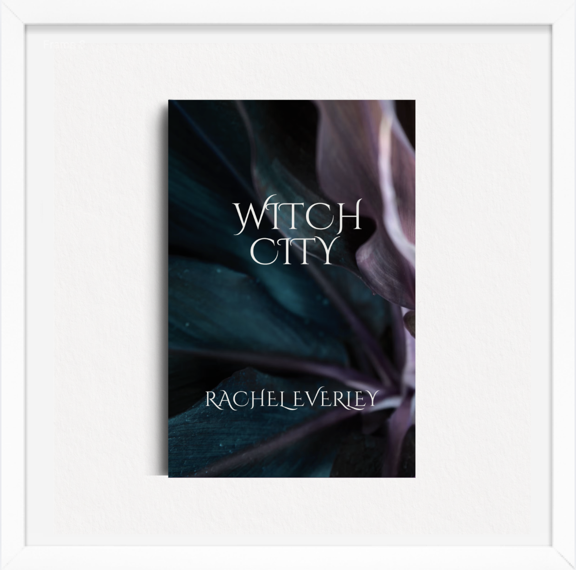 Book cover titled 'Witch City' by Racheleverrey with dark, abstract floral background.